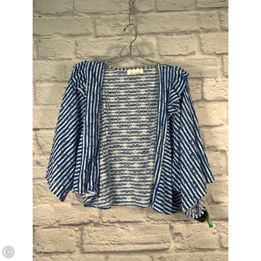 Cardigan By Anthropologie In Blue & White, Size: Osfm