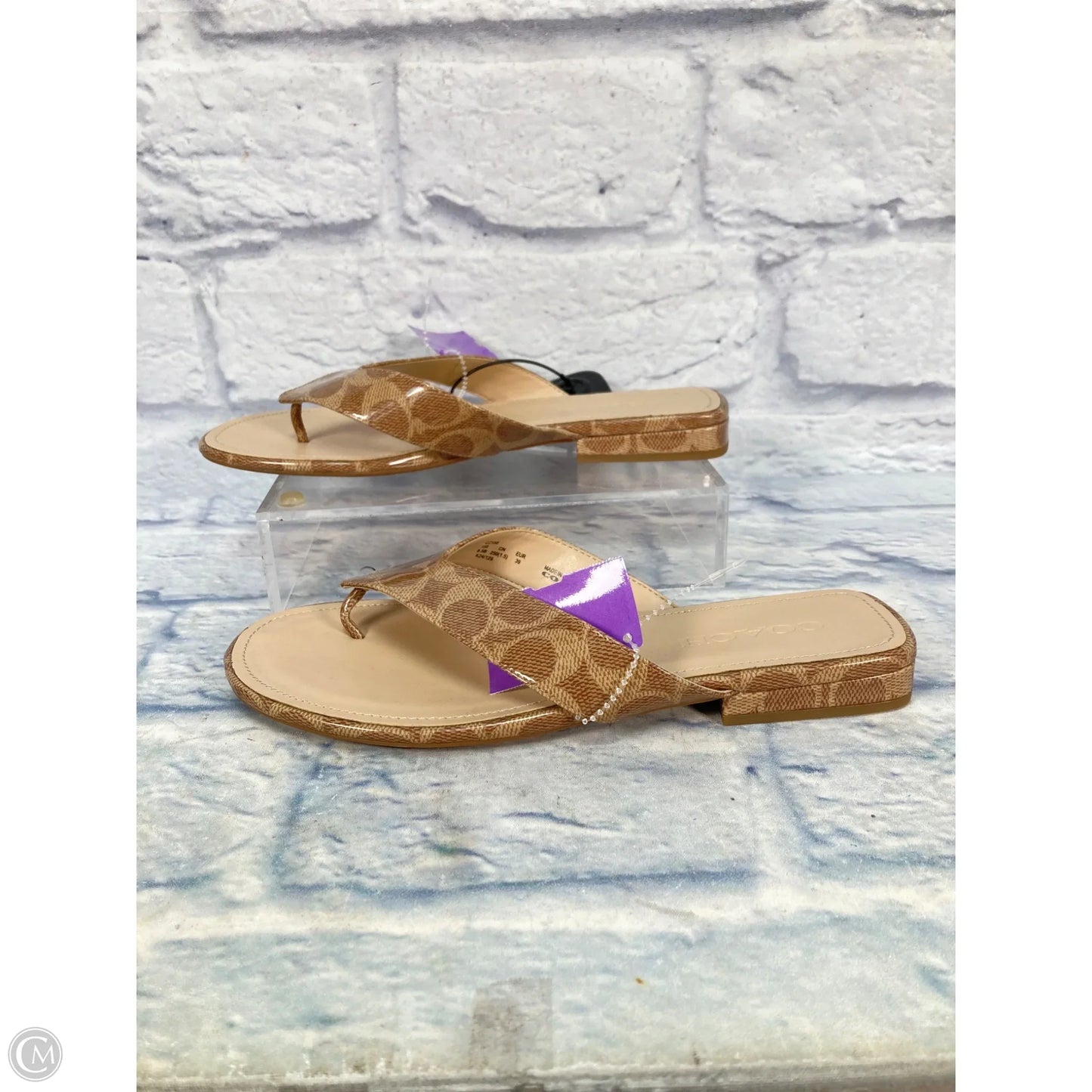 Sandals Designer By Coach In Tan, Size: 8.5