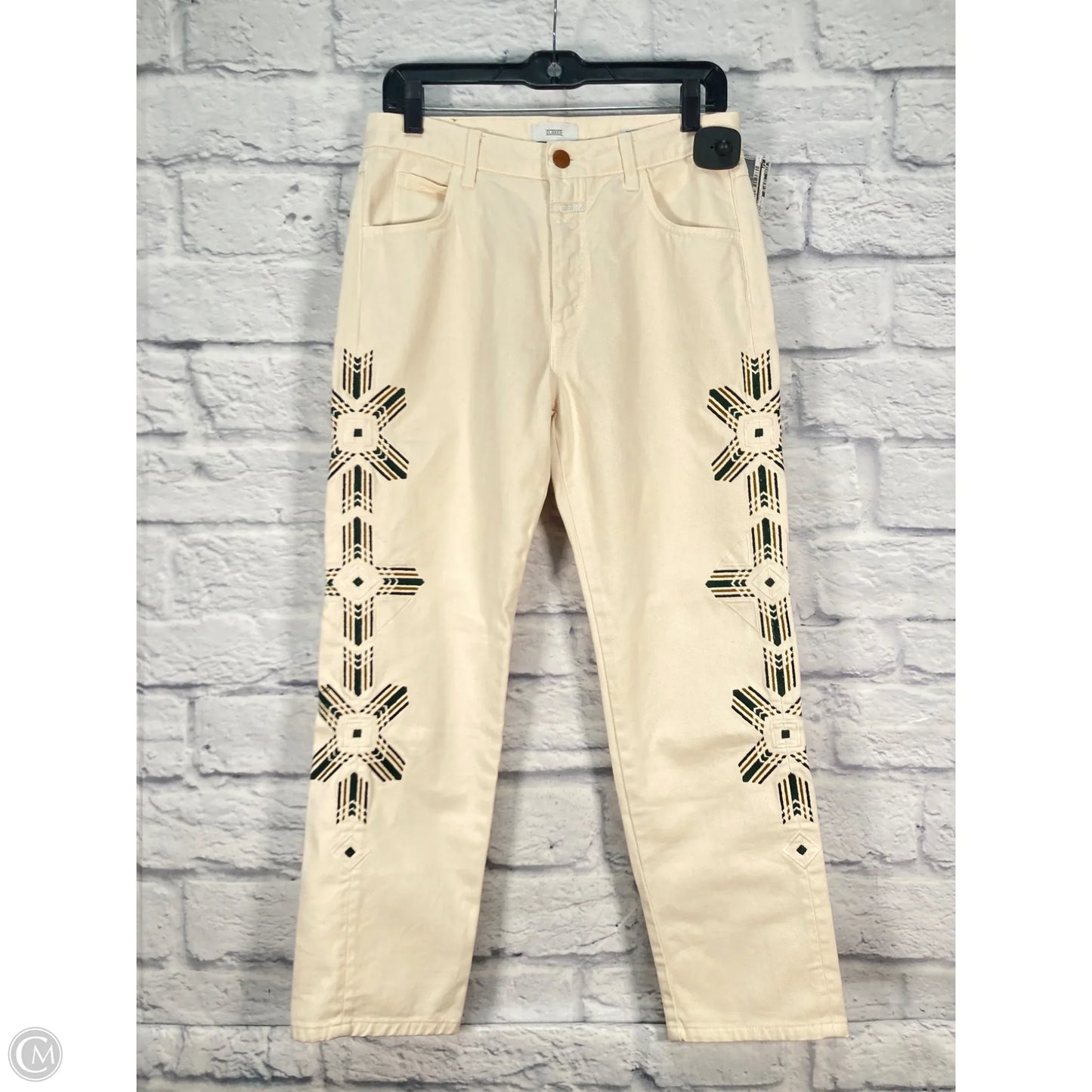 Jeans Straight By Closed In Cream, Size: 4