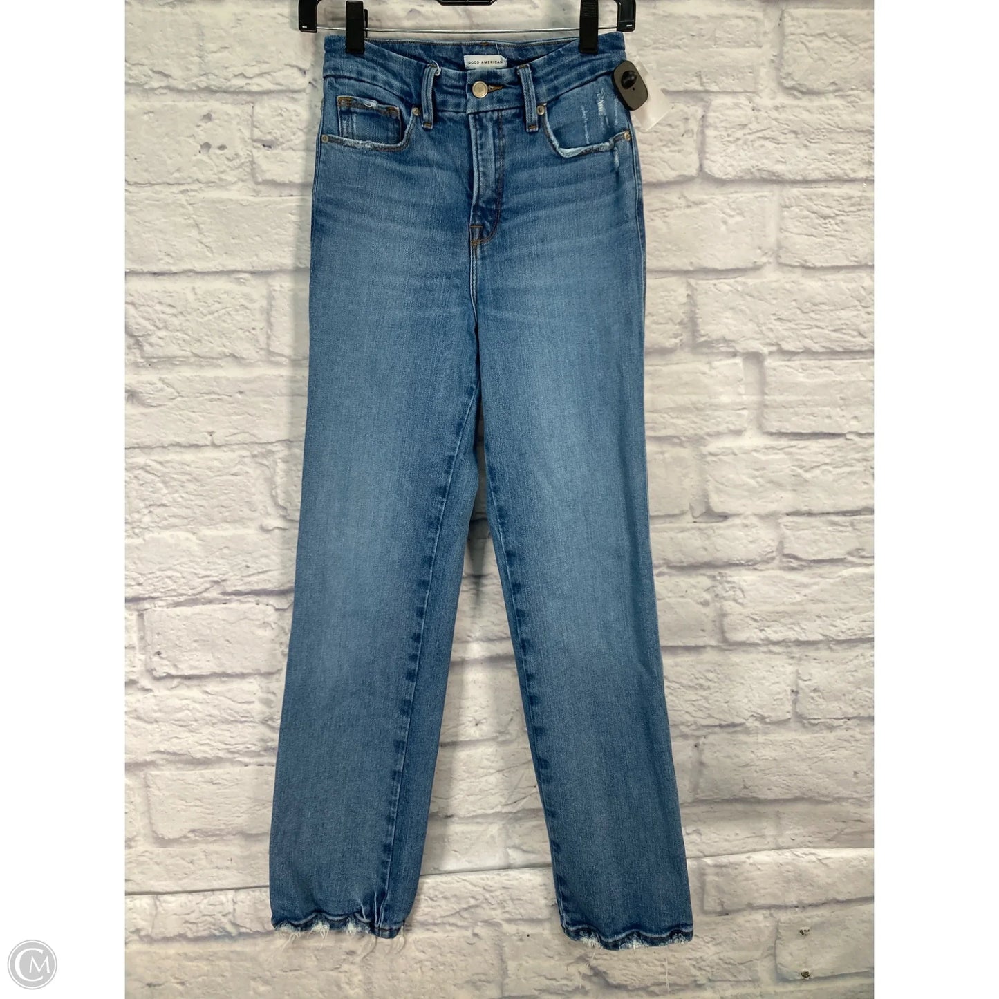 Jeans Straight By Good American In Blue Denim, Size: 0