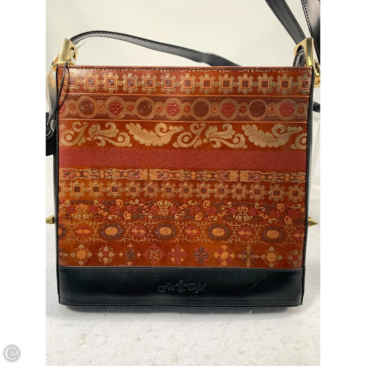 Handbag Leather By Vera Pelle, Size: Medium