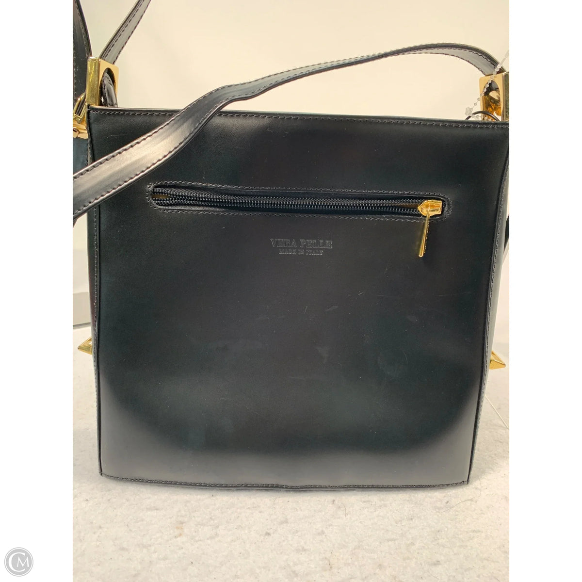 Handbag Leather By Vera Pelle, Size: Medium