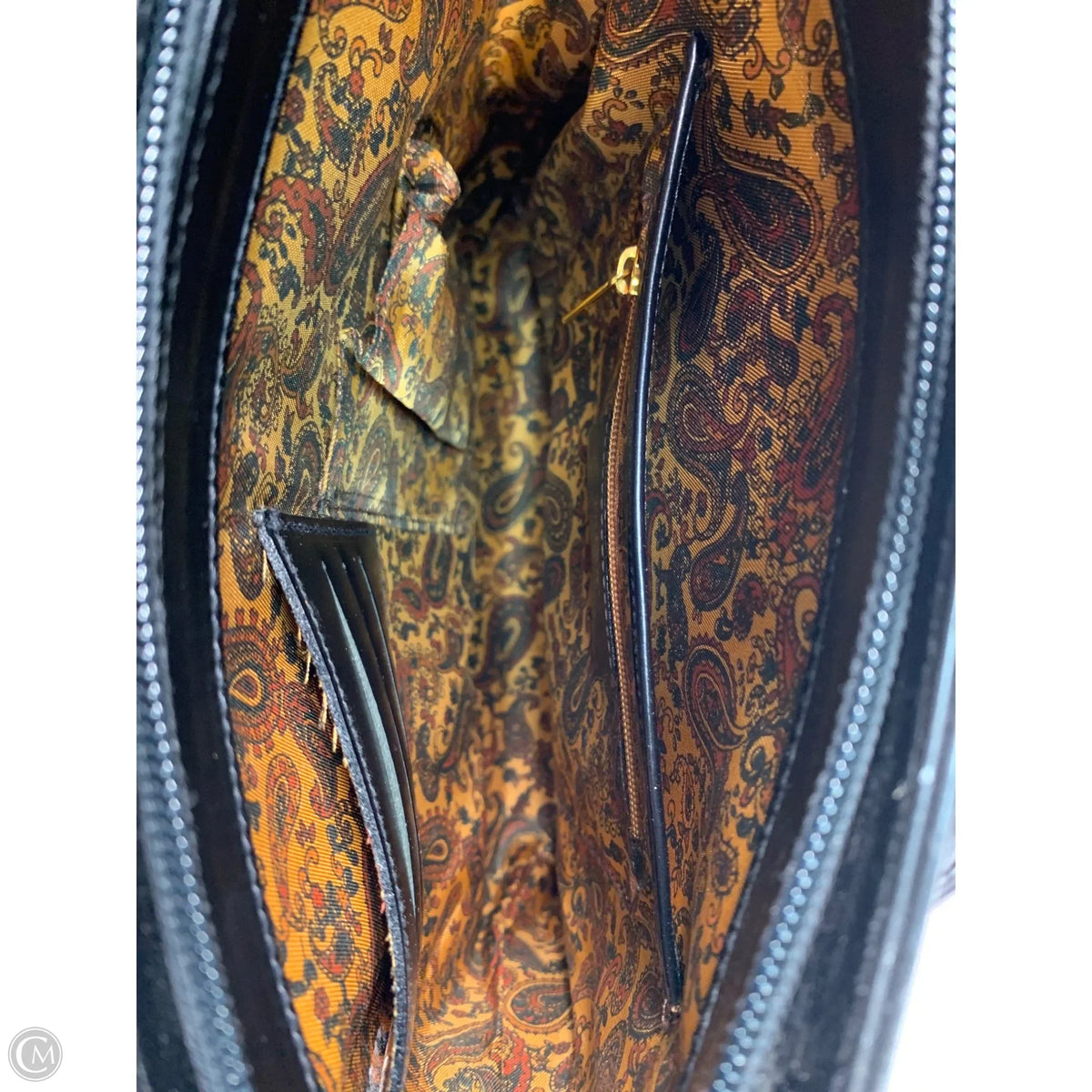 Handbag Leather By Vera Pelle, Size: Medium