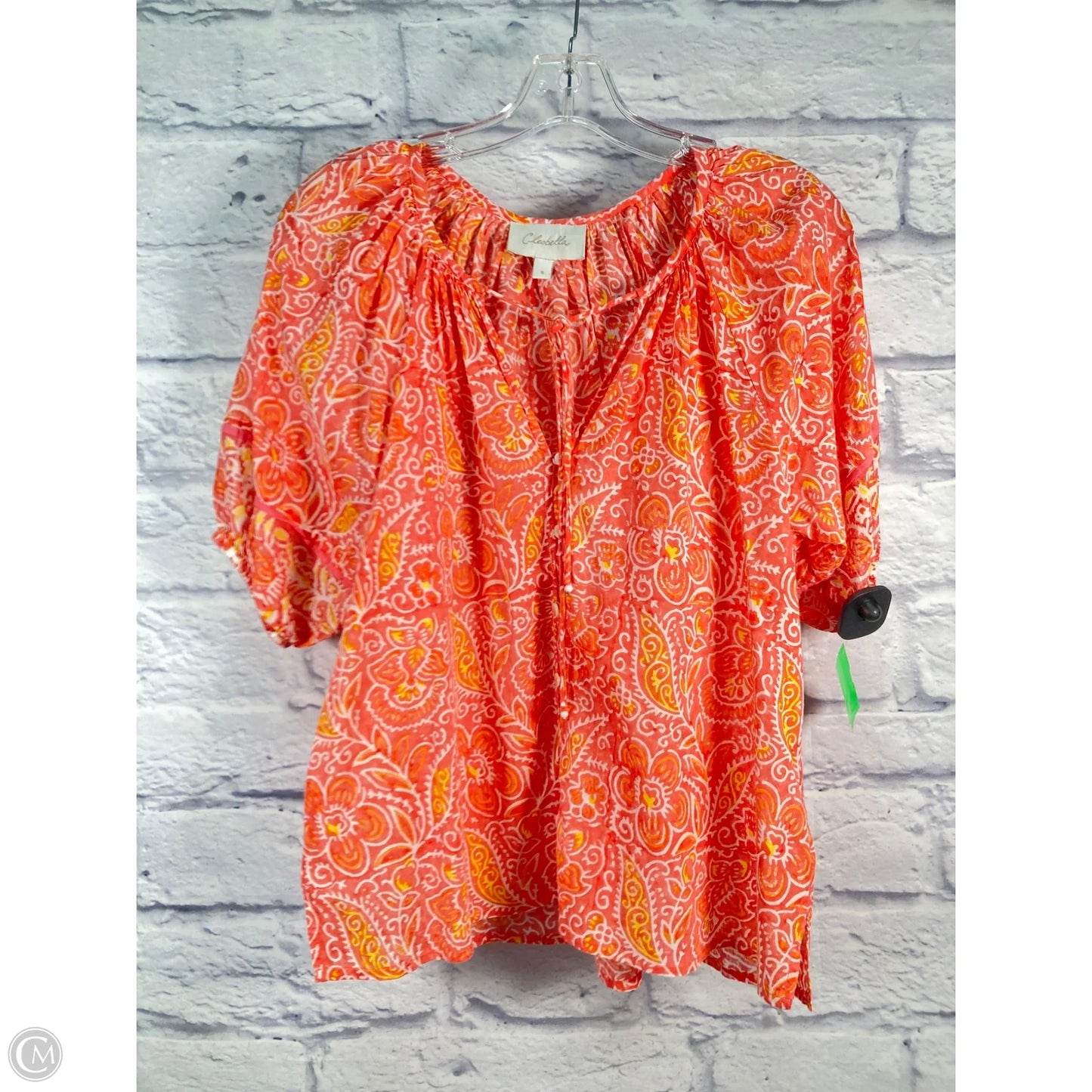 Top Short Sleeve By Cleobella In Orange, Size: S