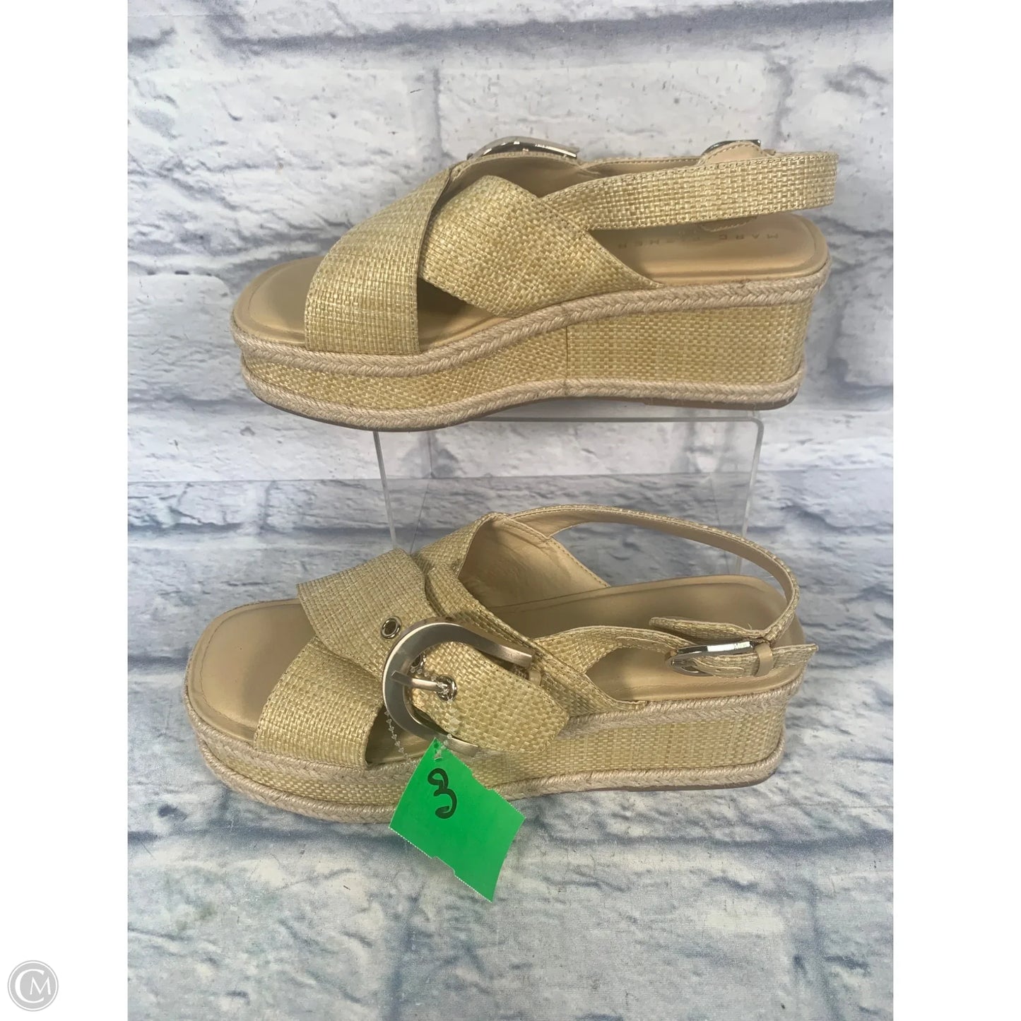 Sandals Heels Platform By Marc Fisher In Tan, Size: 9
