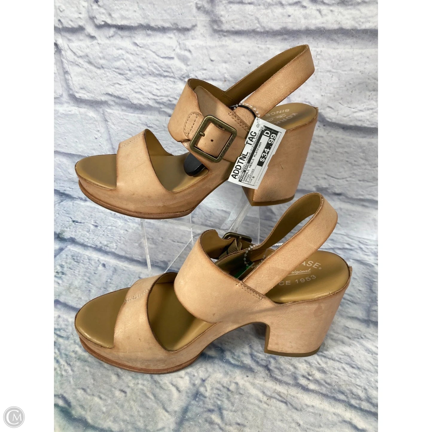 Sandals Heels Platform By Kork Ease In Brown, Size: 8