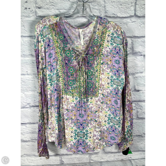 Top Long Sleeve By Anthropologie In Purple, Size: S