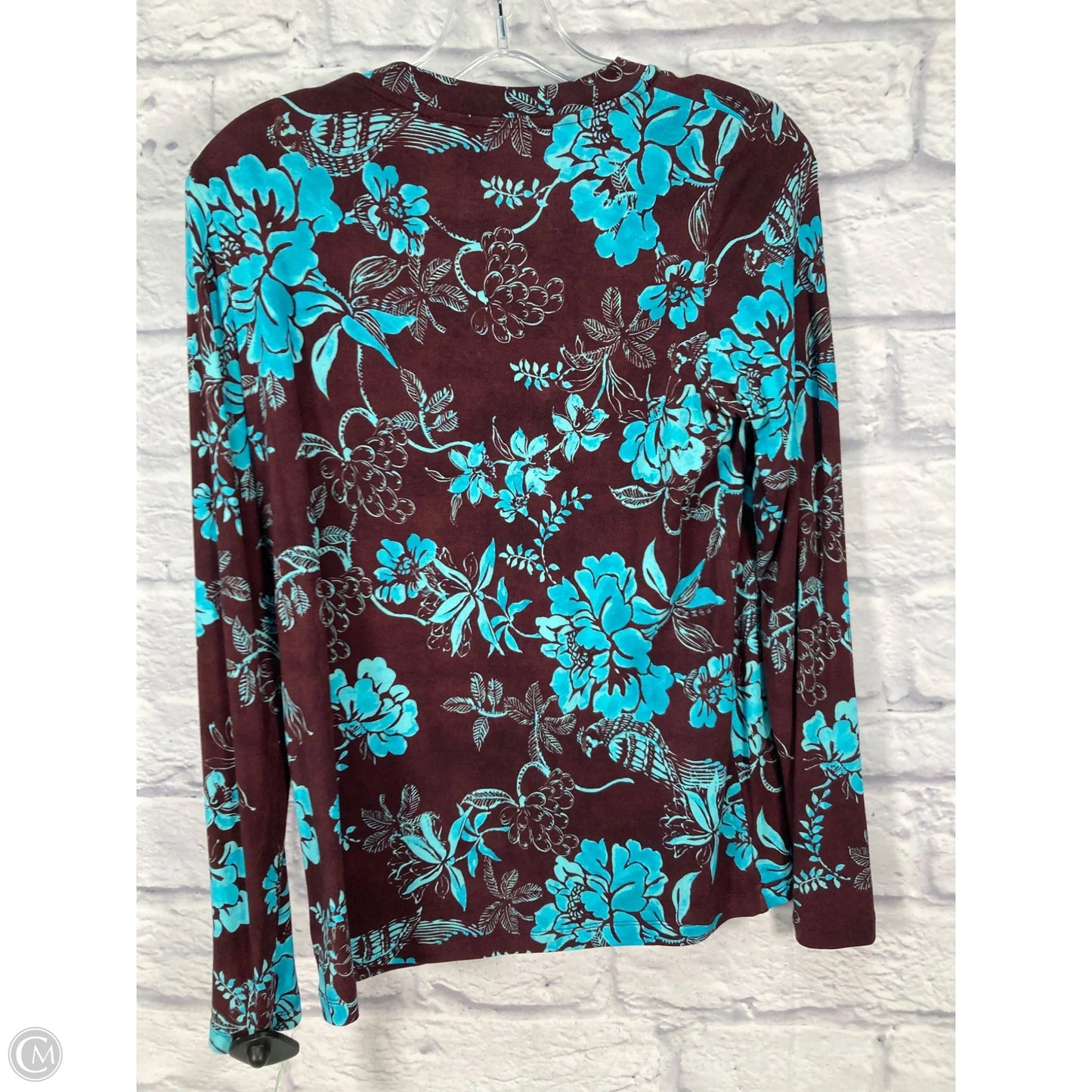 Top Long Sleeve Basic By Johnny Was In Blue & Brown, Size: S