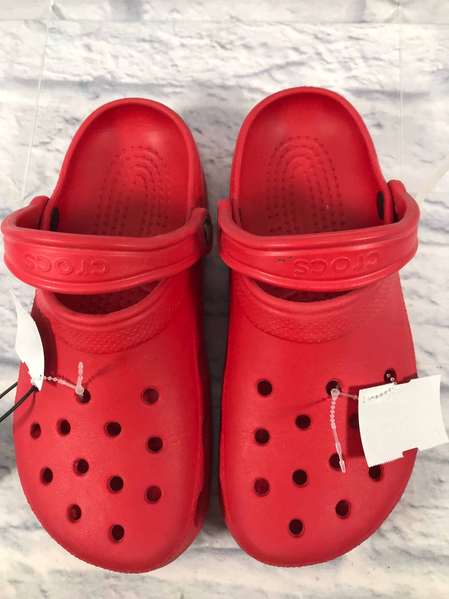 Red Shoes Flats Crocs, Size 7