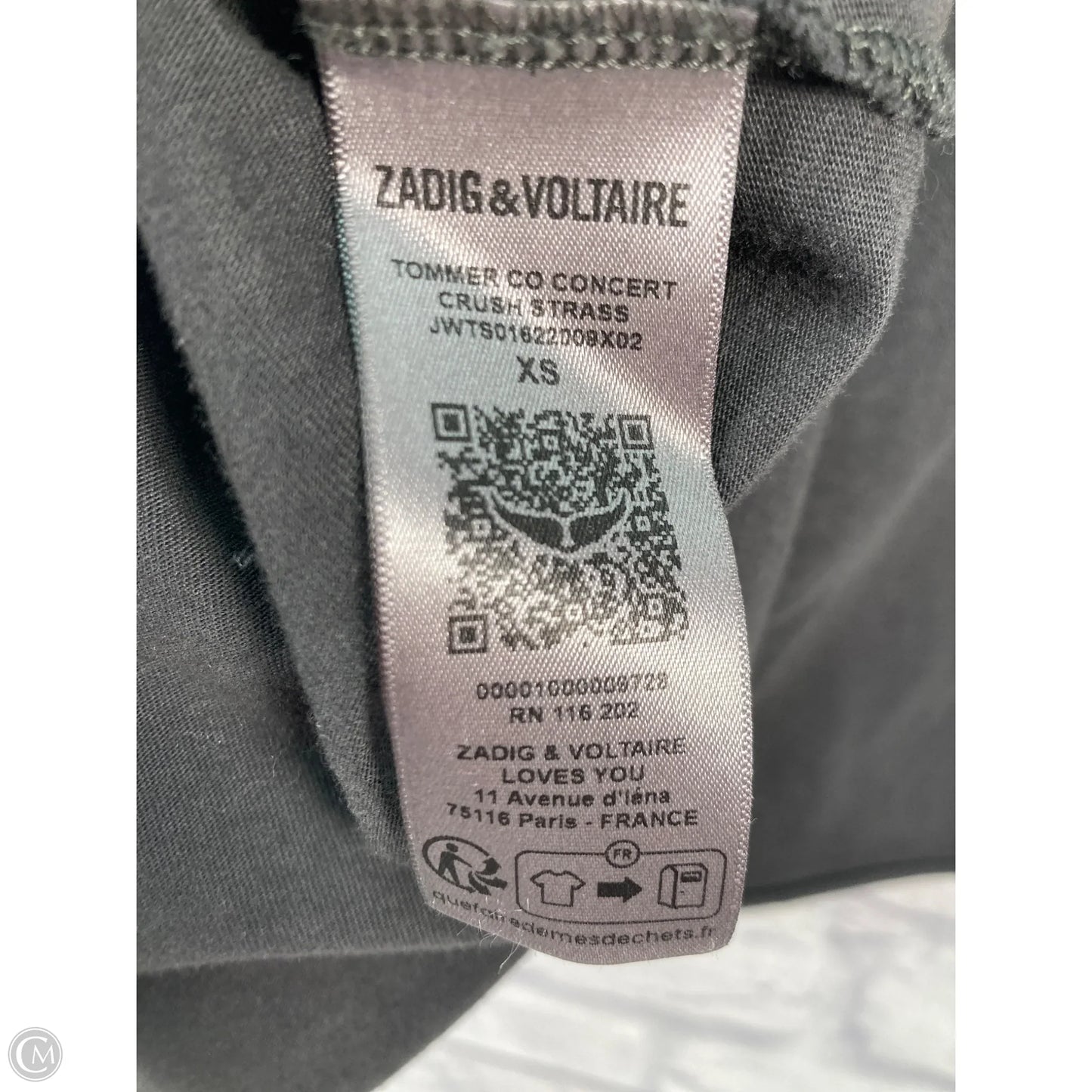 Top Short Sleeve By Zadig And Voltaire In Grey, Size: Xs