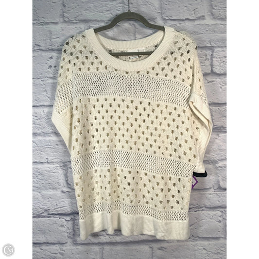 Sweater Short Sleeve By Anthropologie In Cream, Size: M