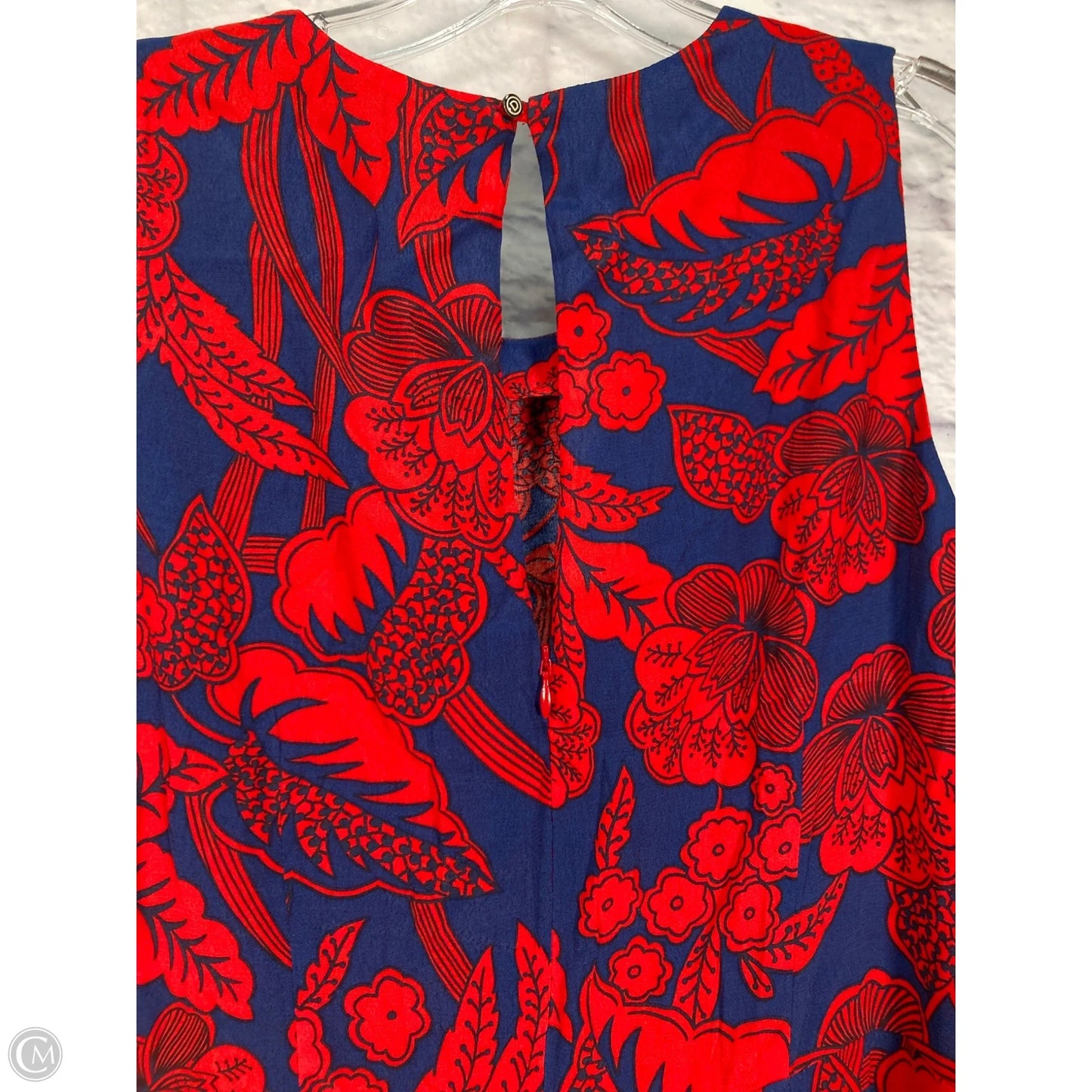 Dress Casual Short By Desigual In Blue & Red, Size: M