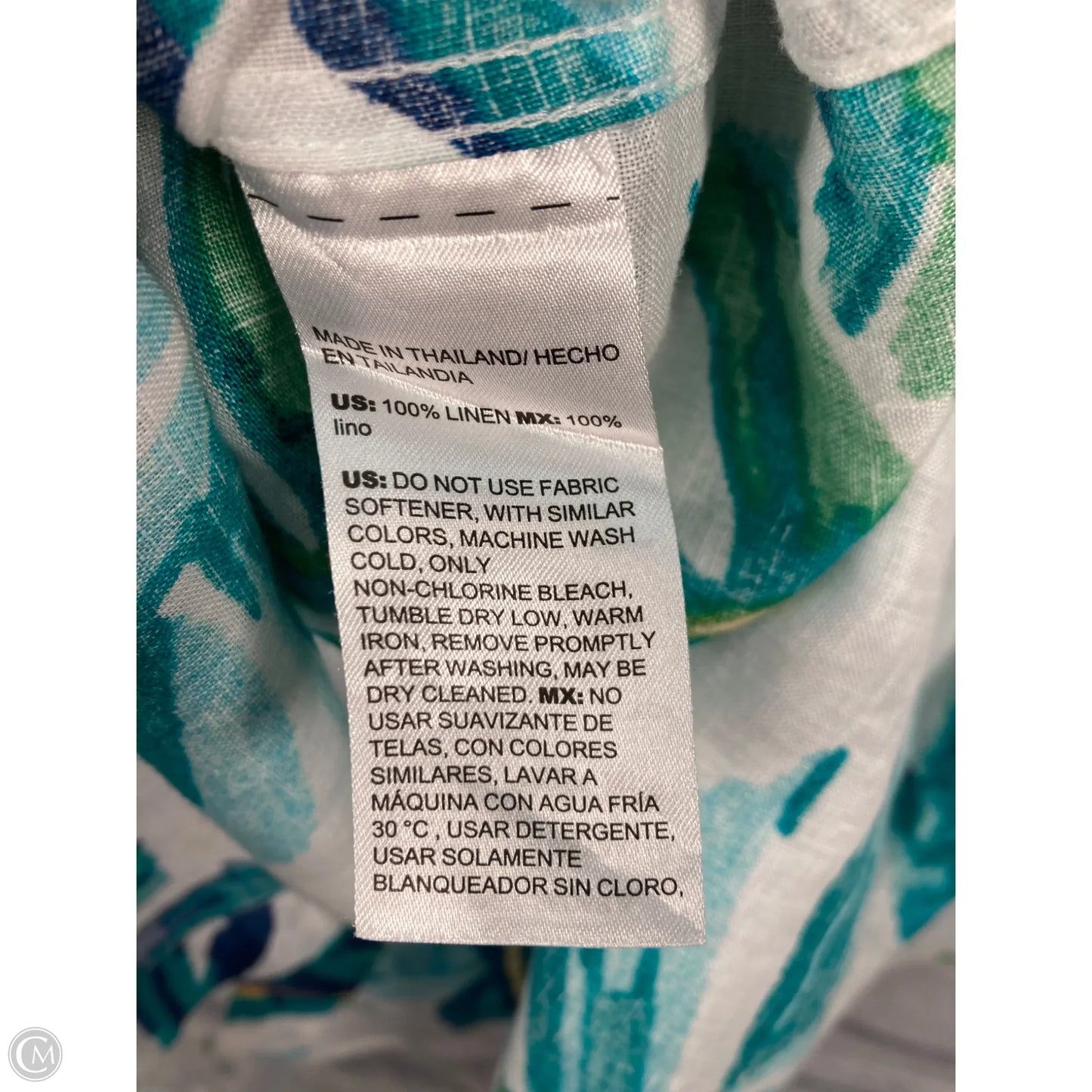 Top Long Sleeve By Chicos In Blue & White, Size: L