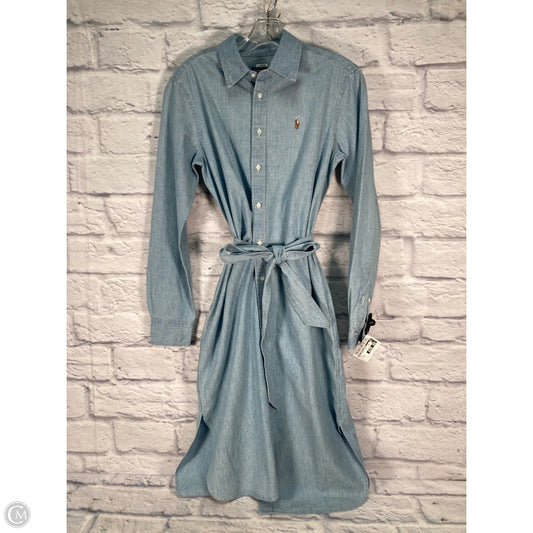 Dress Casual Midi By Polo Ralph Lauren In Blue, Size: Xs