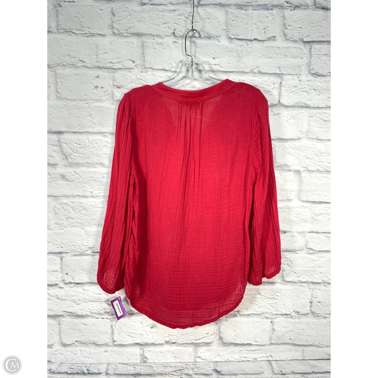 Top Long Sleeve By Michael Stars In Pink, Size: S