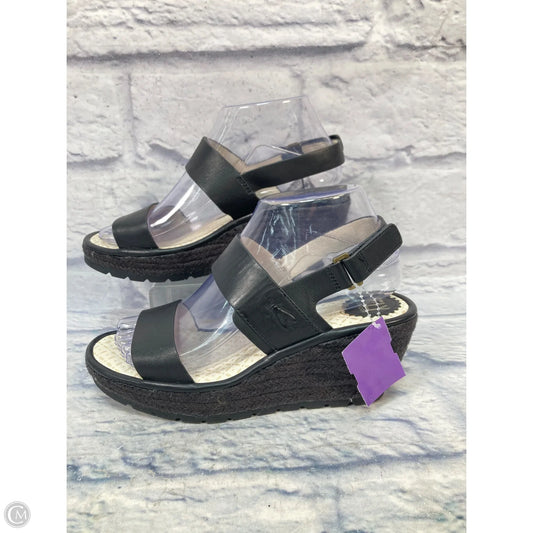Sandals Heels Wedge By Fly London In Black, Size: 7