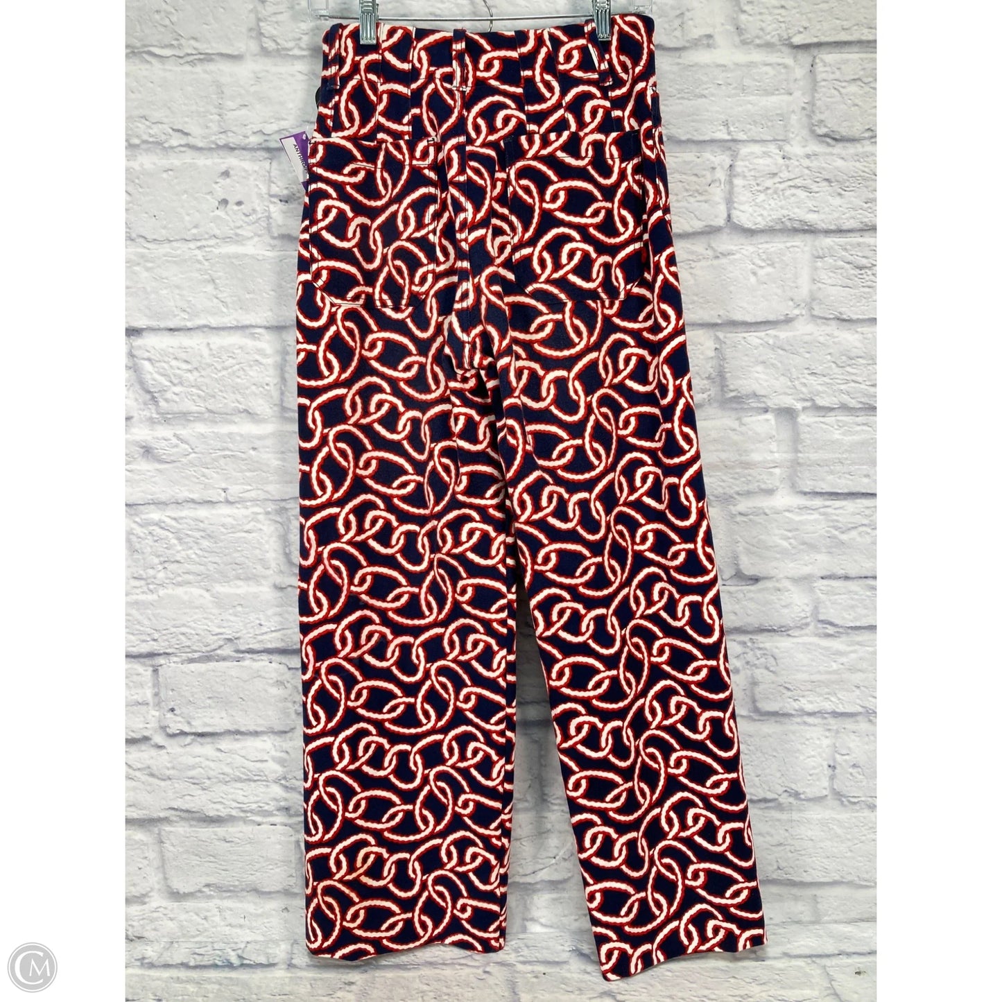 Pants Cropped By Maeve In Blue & Red & White, Size: 4