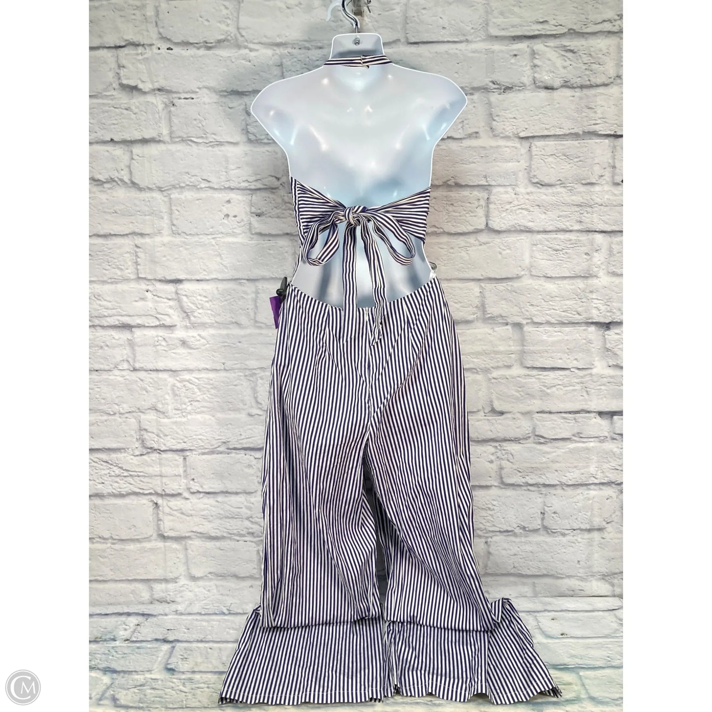 Jumpsuit By Clothes Mentor In Blue & White, Size: M