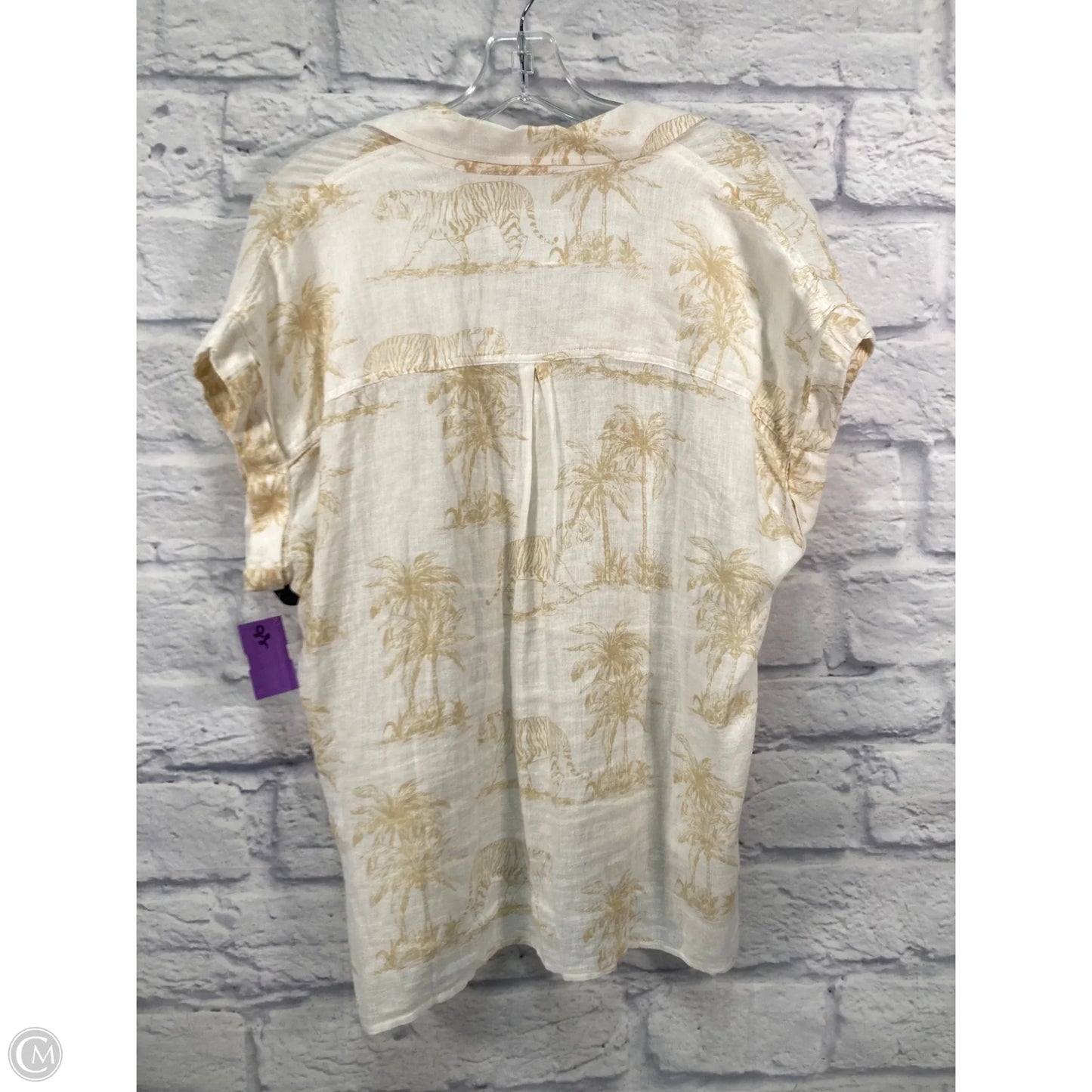 Top Short Sleeve By Rails In Cream & Yellow, Size: M