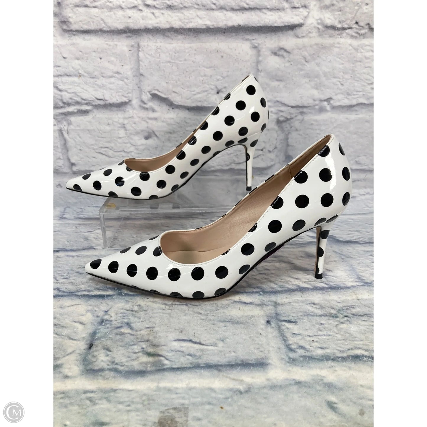 Shoes Heels Kitten By Clothes Mentor In Polkadot Pattern, Size: 8.5