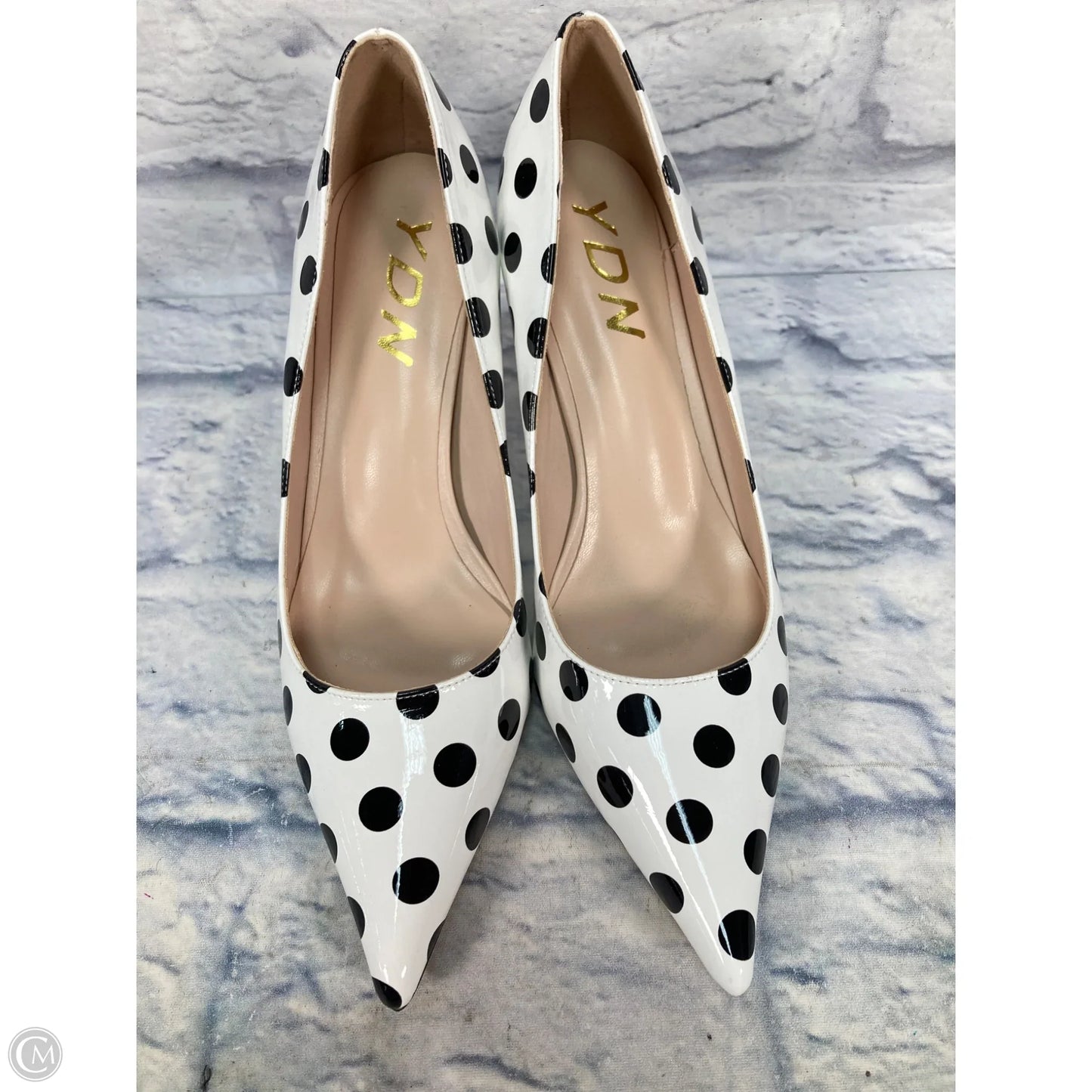 Shoes Heels Kitten By Clothes Mentor In Polkadot Pattern, Size: 8.5