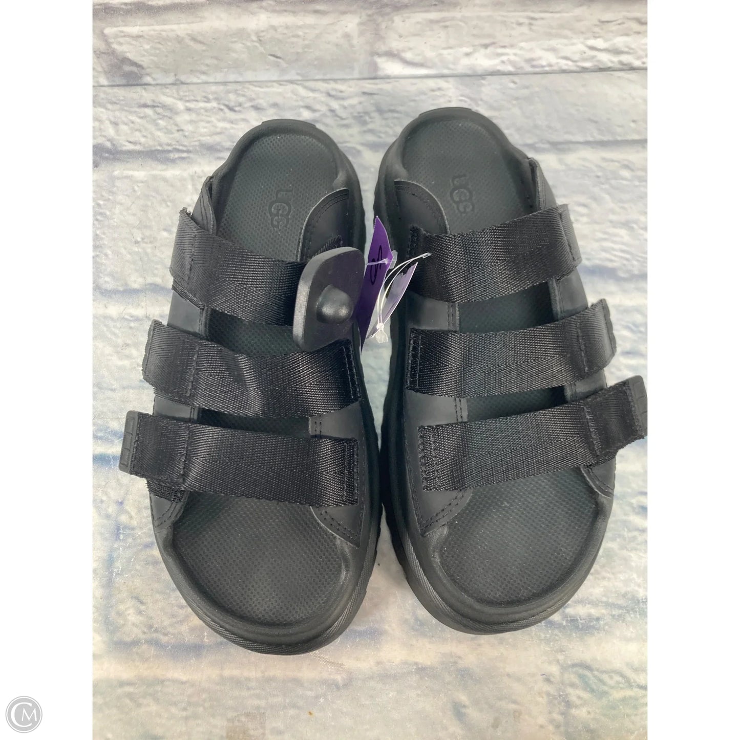 Sandals Designer By Ugg In Black, Size: 8