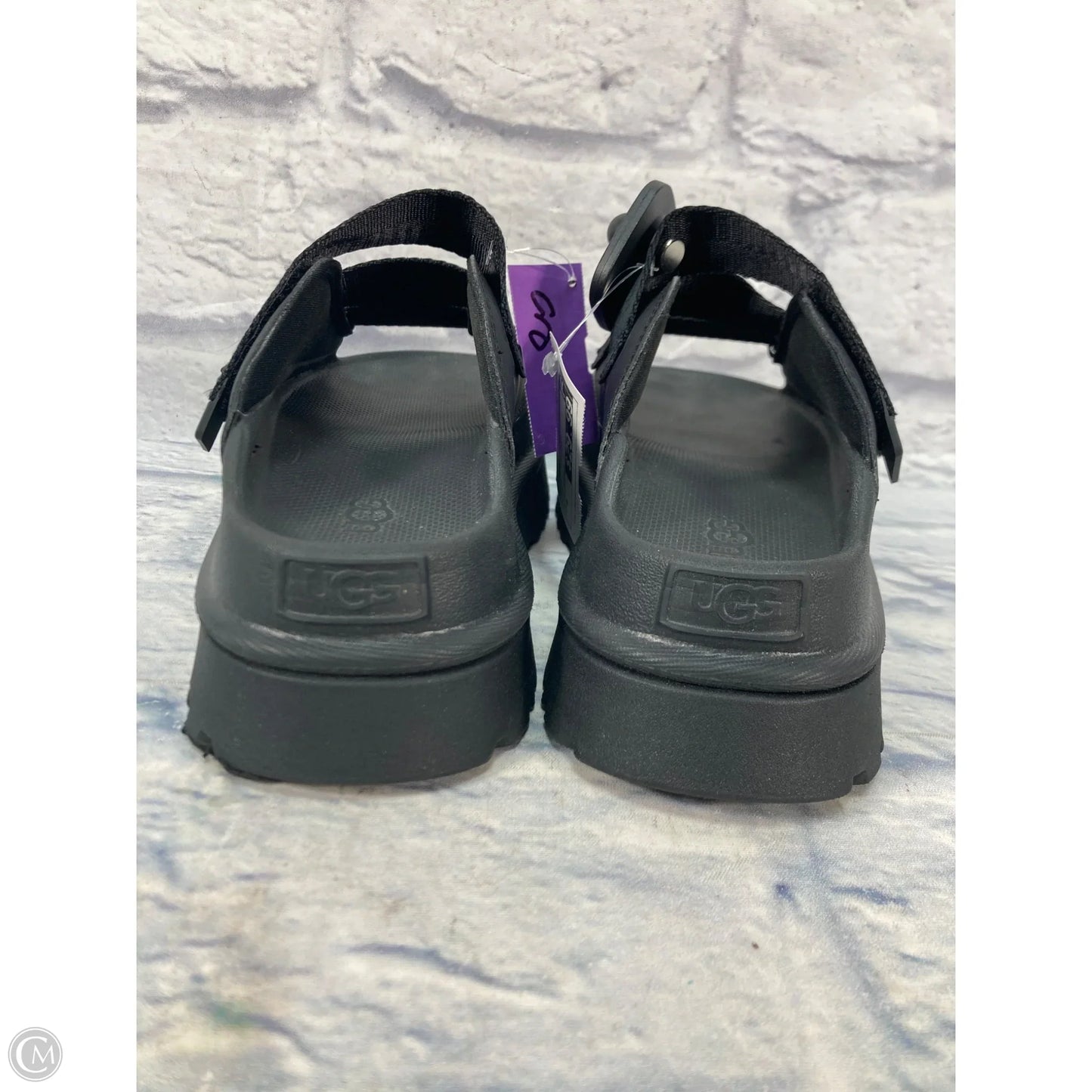 Sandals Designer By Ugg In Black, Size: 8