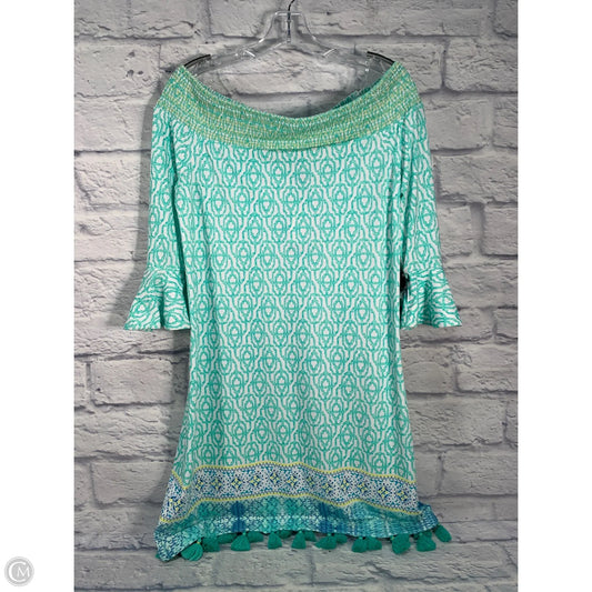 Dress Casual Short By Cabana Life In Green & White, Size: M