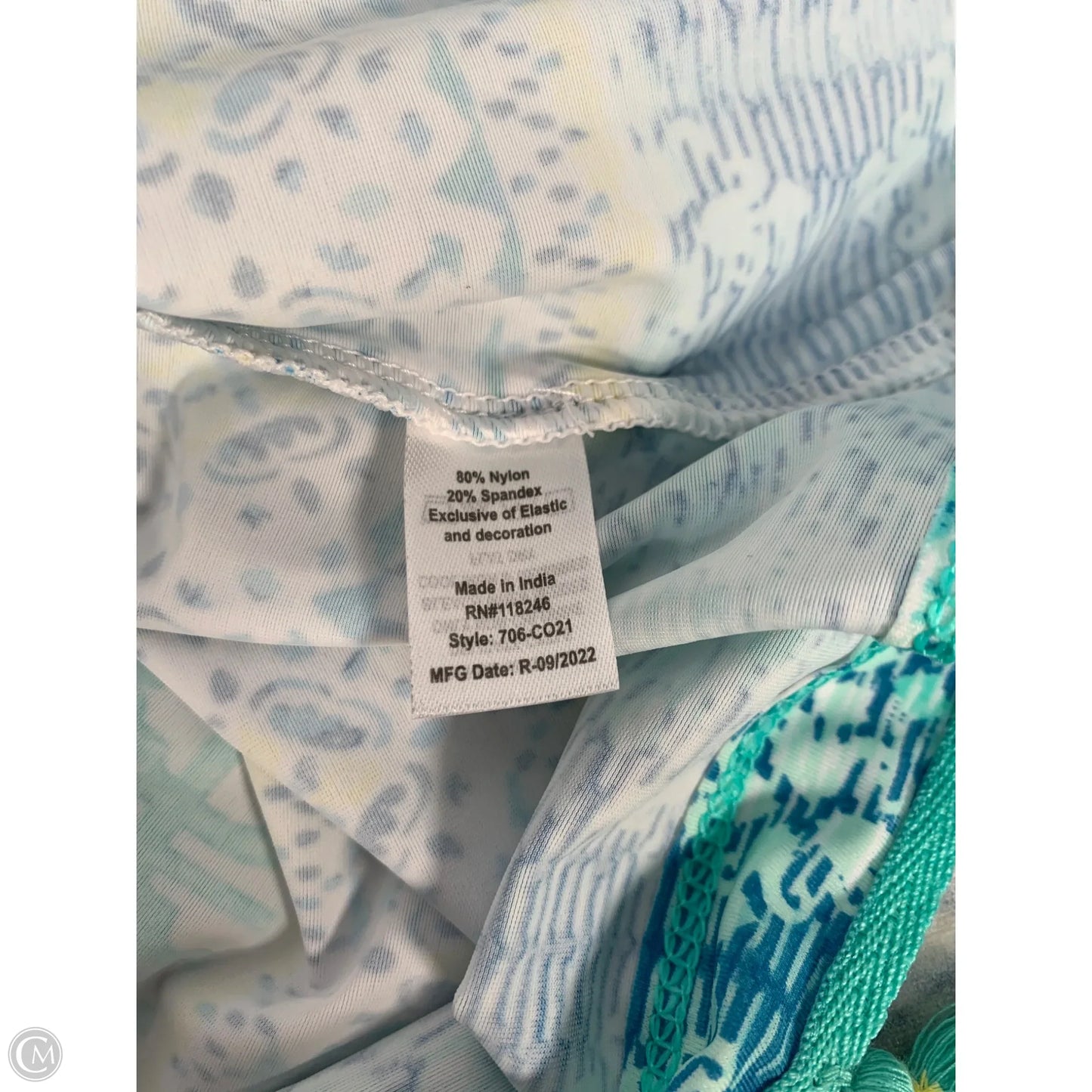 Dress Casual Short By Cabana Life In Green & White, Size: M
