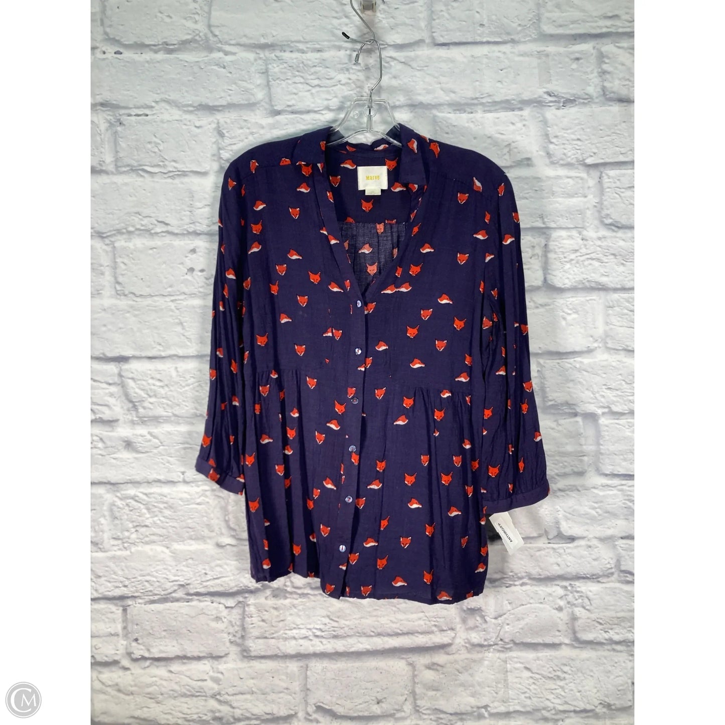 Top 3/4 Sleeve By Maeve In Purple, Size: M