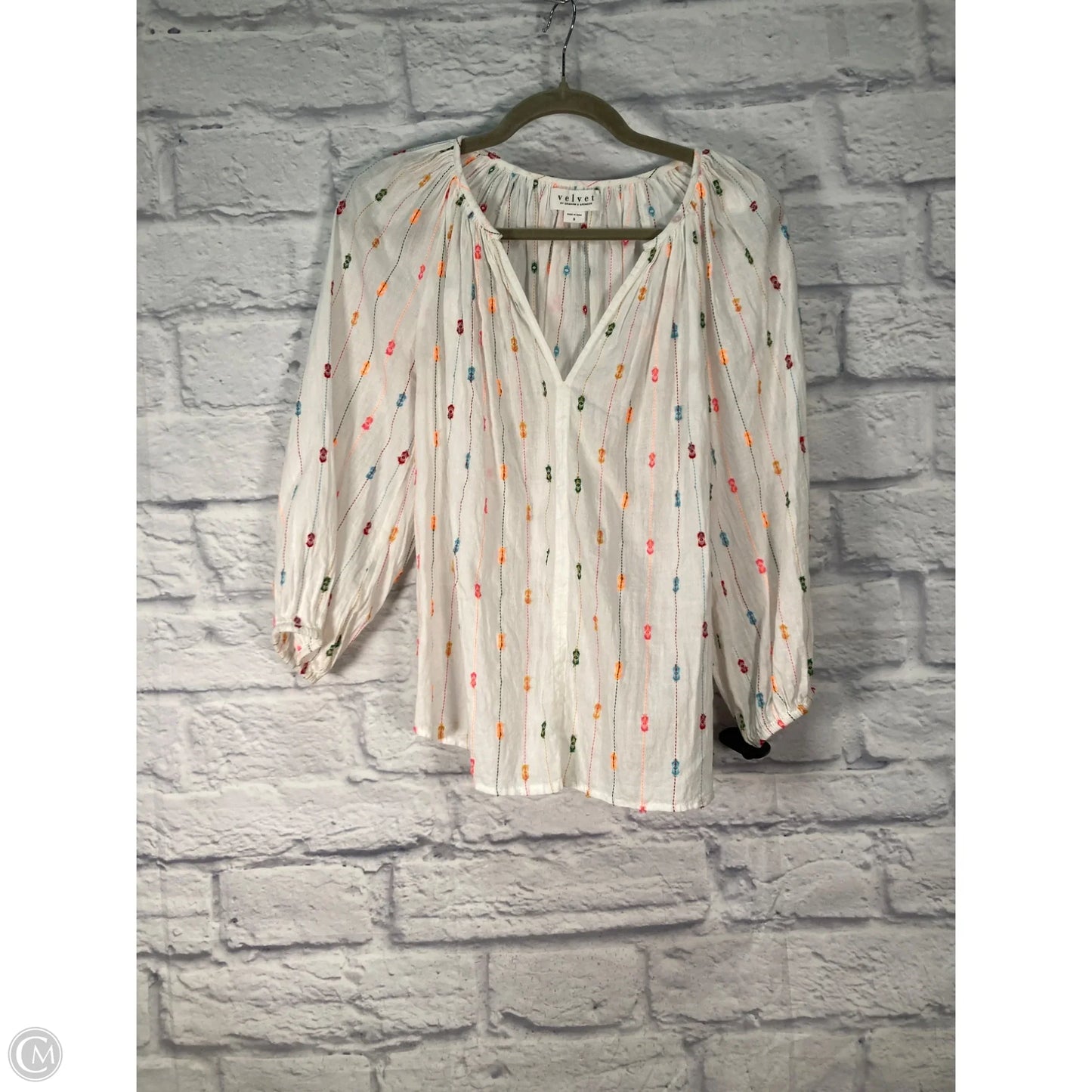 Top Long Sleeve By Velvet By Graham & Spencer In White, Size: S