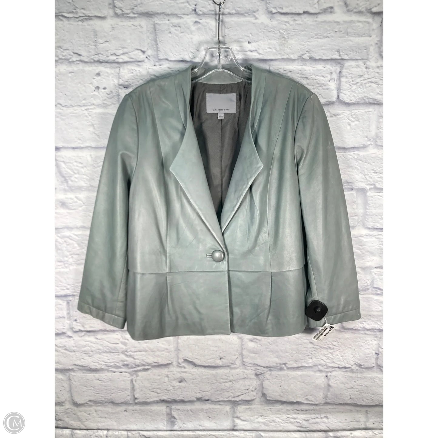 Jacket Leather By Classiques Entier In Grey, Size: L