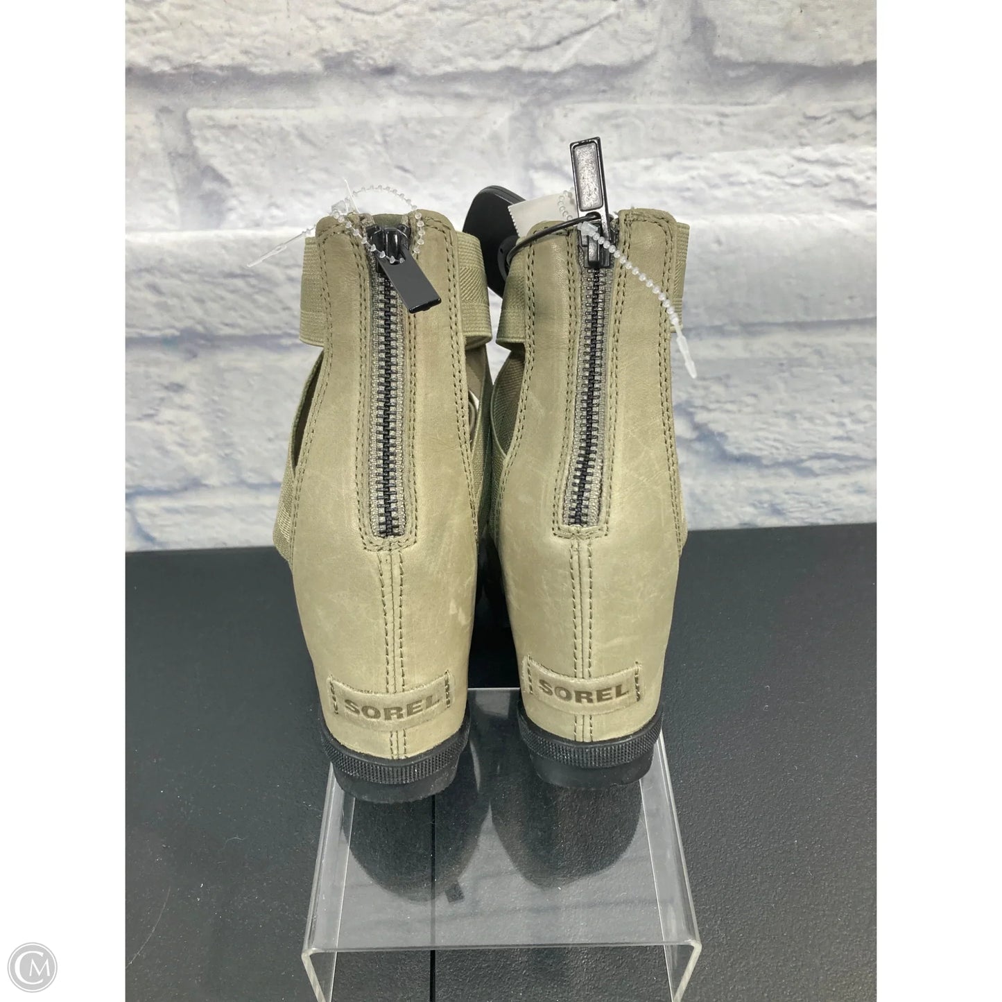 Sandals Heels Wedge By Sorel In Green, Size: 8.5