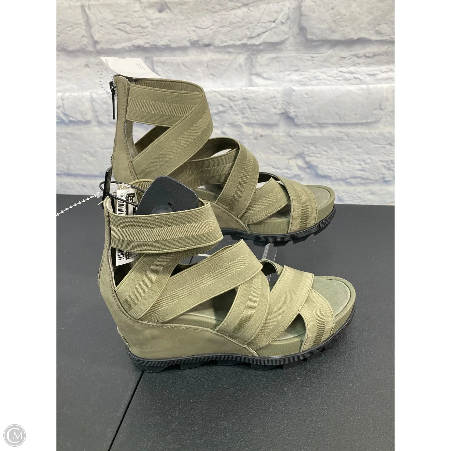 Sandals Heels Wedge By Sorel In Green, Size: 8.5