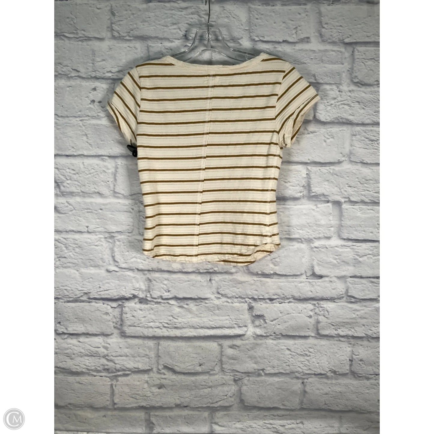 Top Short Sleeve By Pilcro In Brown & Cream, Size: S