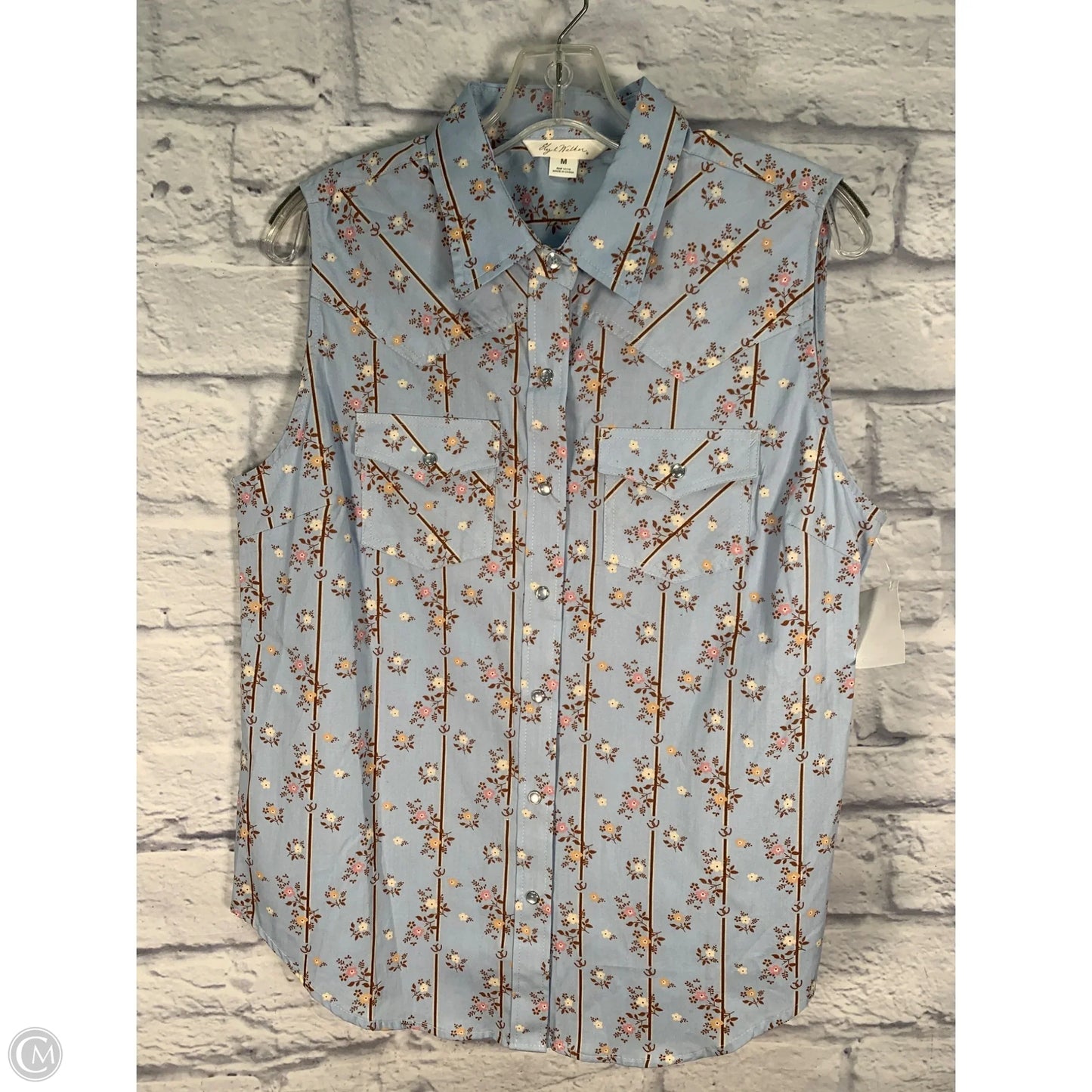Top Sleeveless By Clothes Mentor In Blue, Size: M