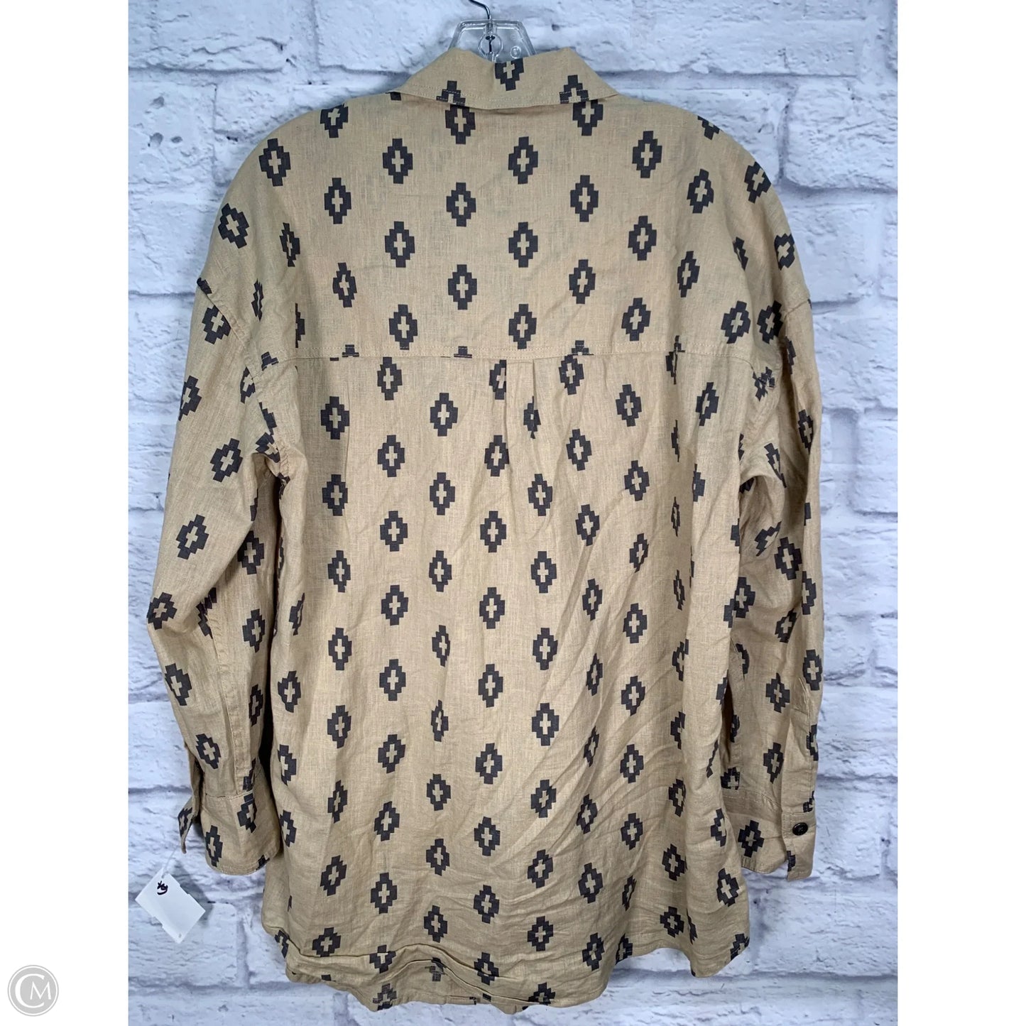 Tunic Long Sleeve By Ariella In Tan, Size: S