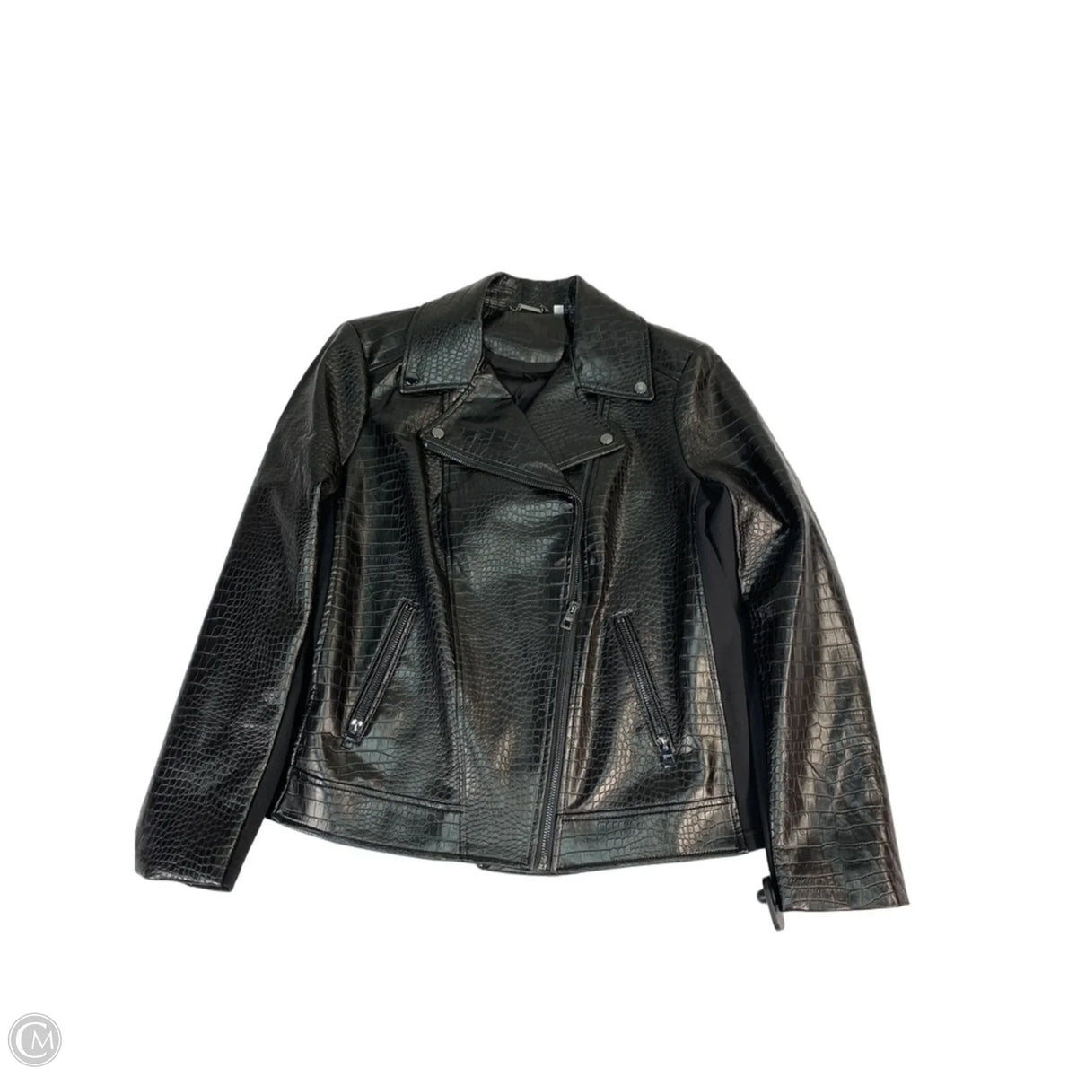 Jacket Moto By Chicos In Black, Size: S