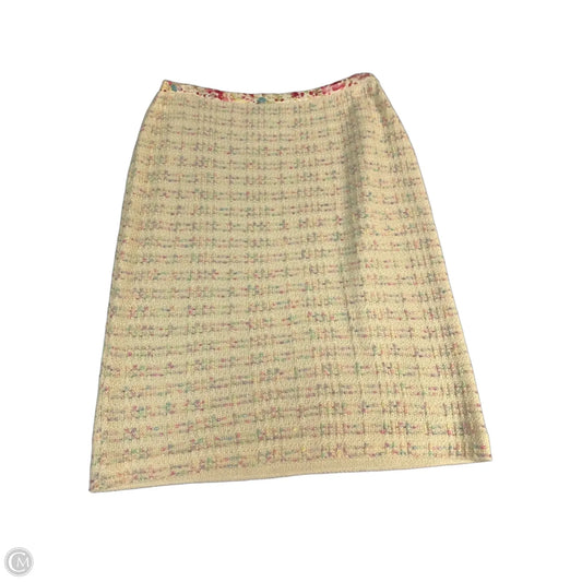 Skirt Luxury Designer By St John Collection In Cream & Pink, Size: 4
