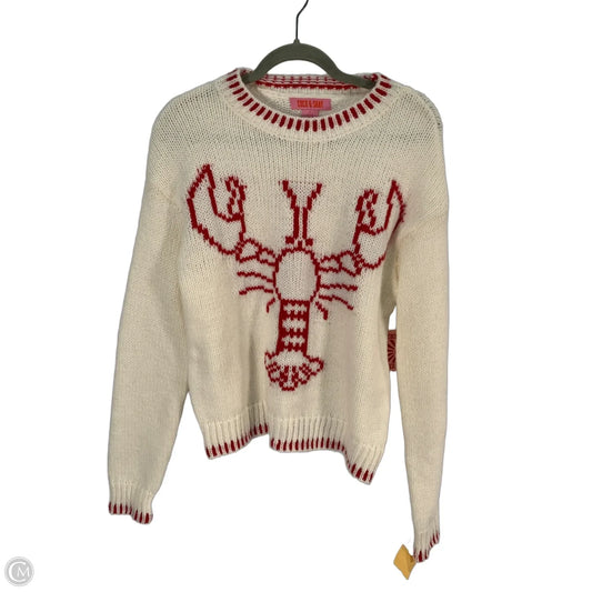 Sweater By Clothes Mentor In Cream & Red, Size: L