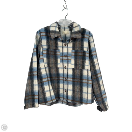 Jacket Shirt By Melloday In Blue, Size: Xl