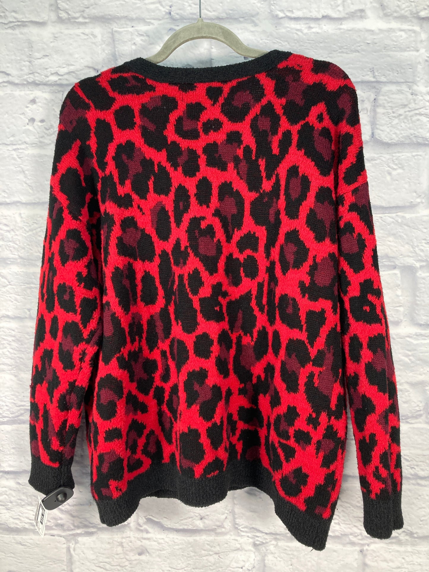 Sweater By Apt 9 In Black & Red, Size: L