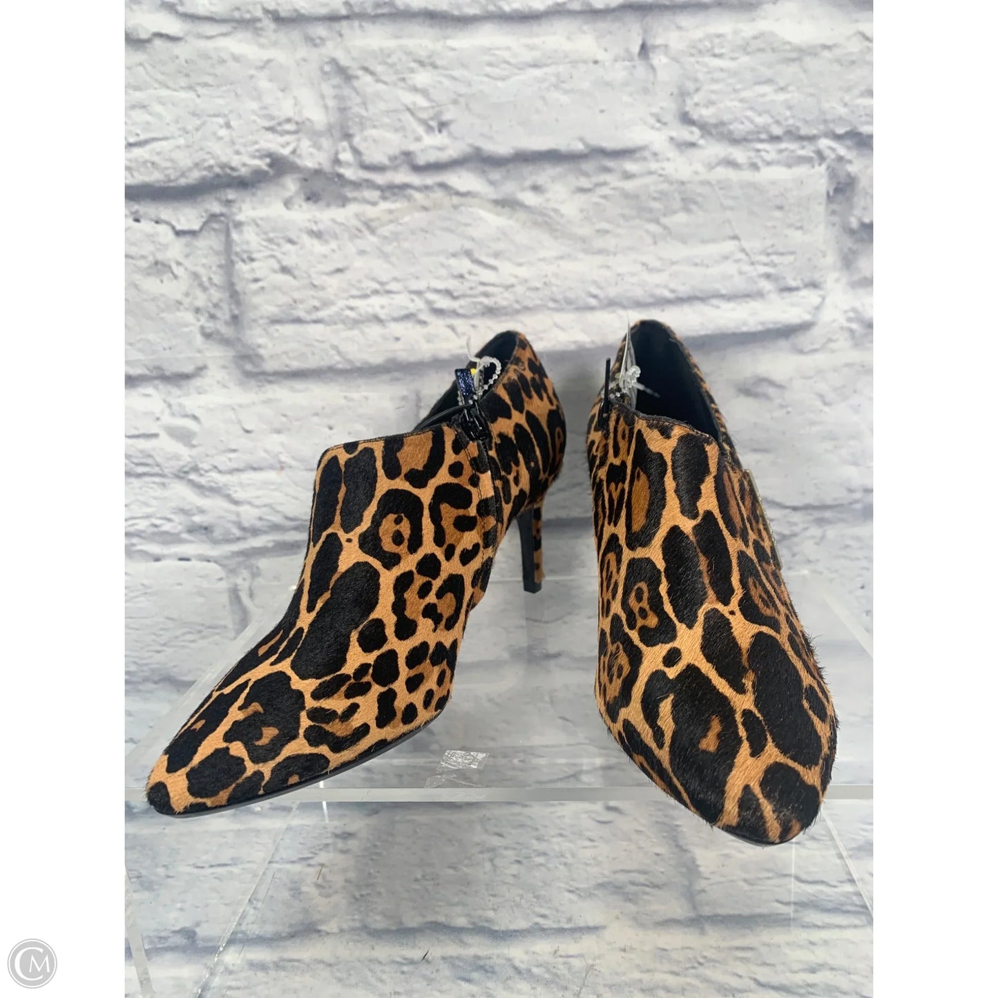 Boots Ankle Heels By Calvin Klein In Animal Print, Size: 8