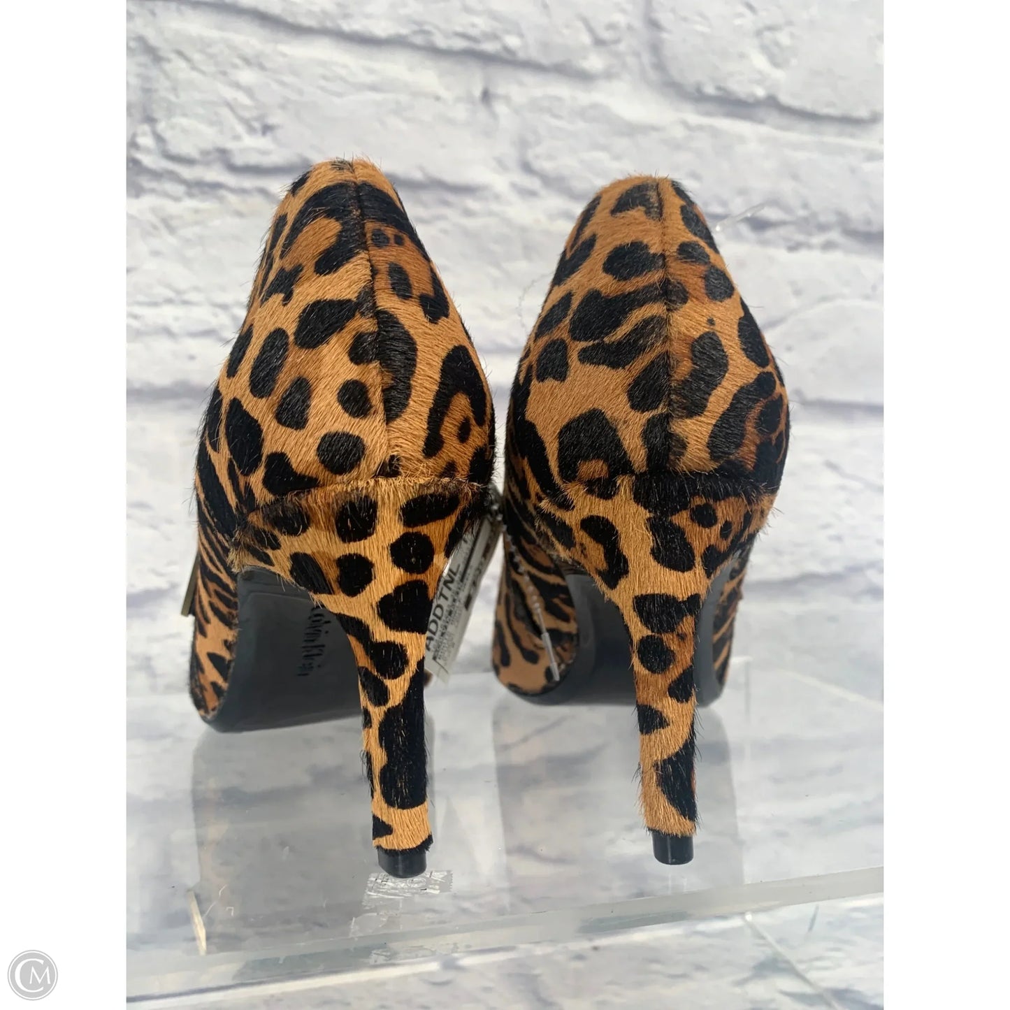 Boots Ankle Heels By Calvin Klein In Animal Print, Size: 8