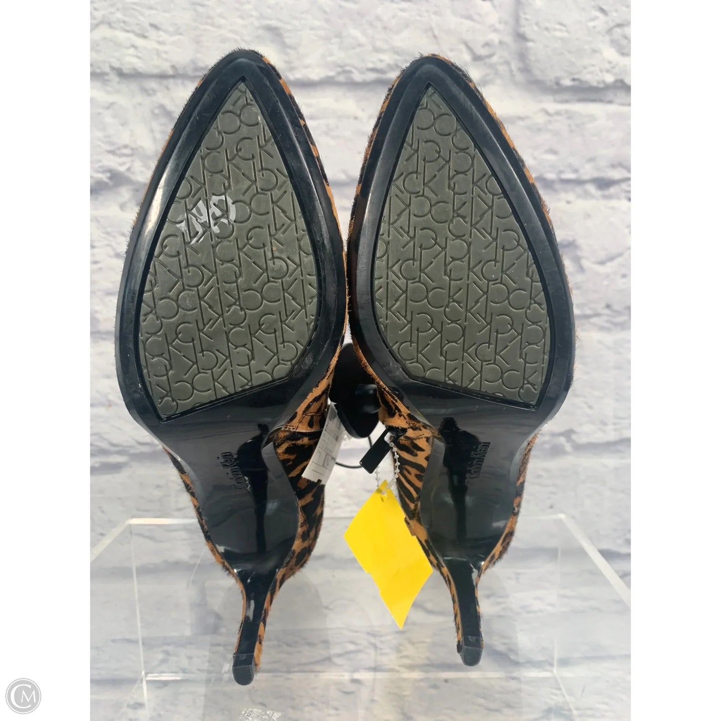 Boots Ankle Heels By Calvin Klein In Animal Print, Size: 8