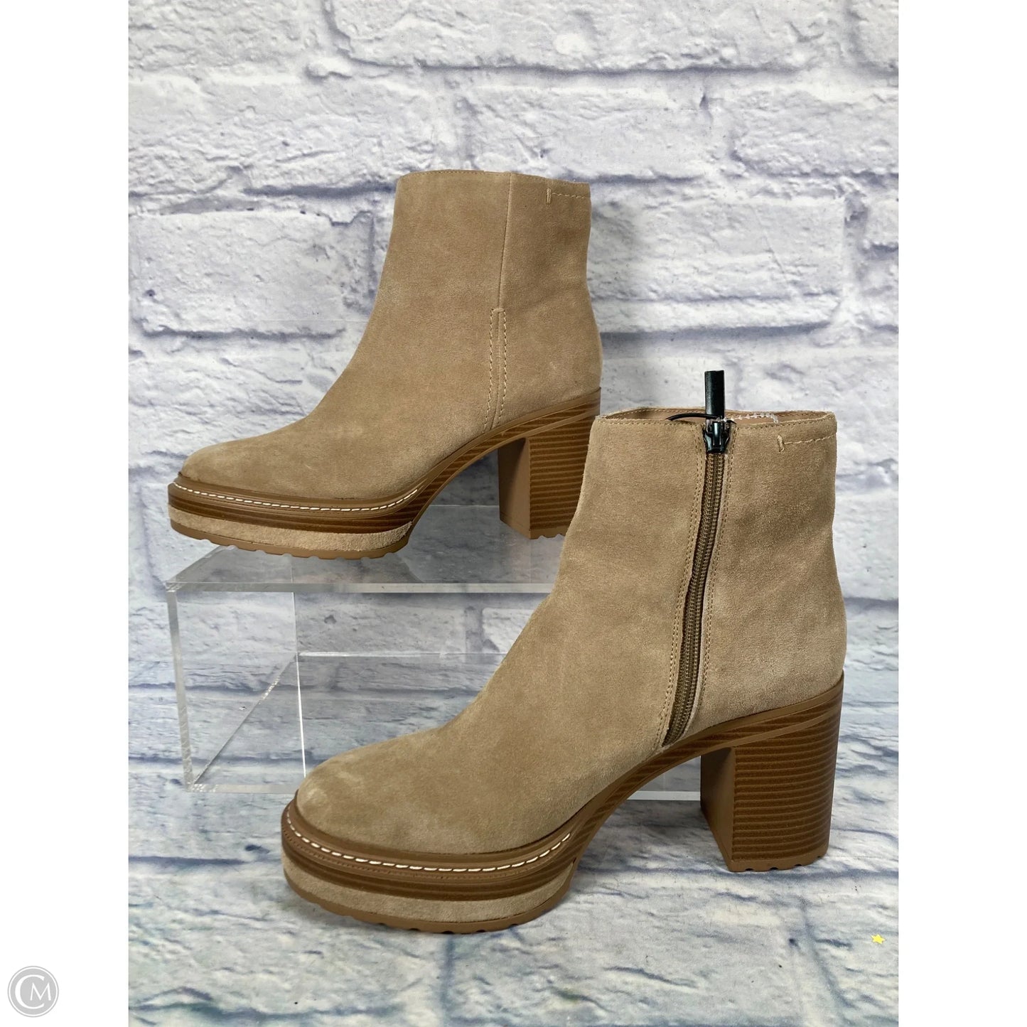 Boots Leather By Steve Madden In Cream, Size: 10