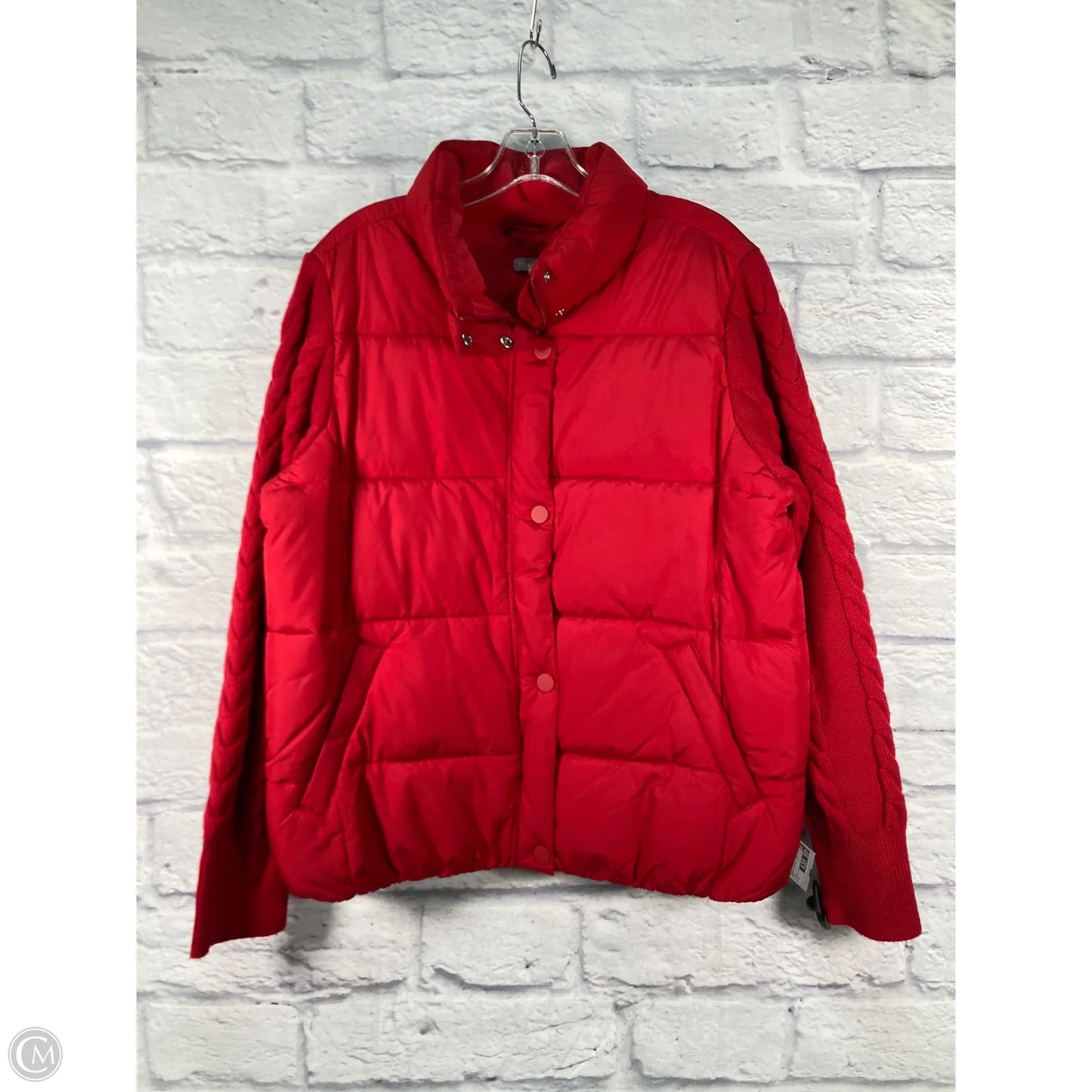 Jacket Puffer & Quilted By Talbots In Red, Size: L