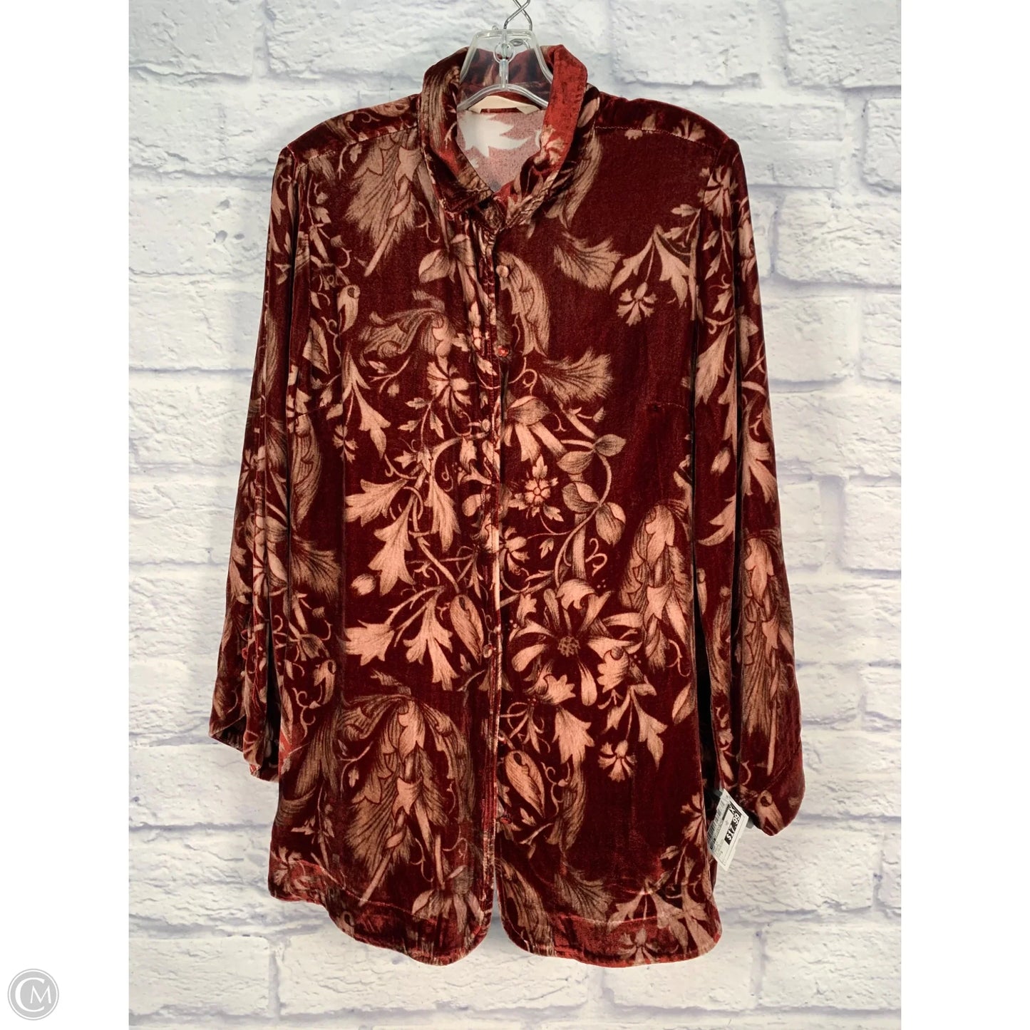 Top Long Sleeve By Soft Surroundings In Maroon, Size: S