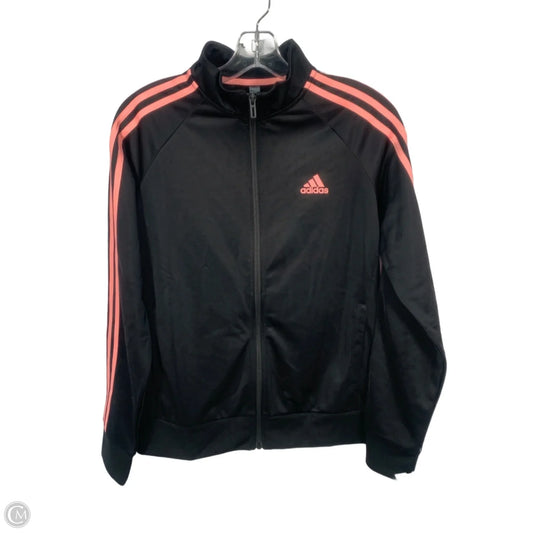 Athletic Jacket By Adidas In Black & Pink, Size: M