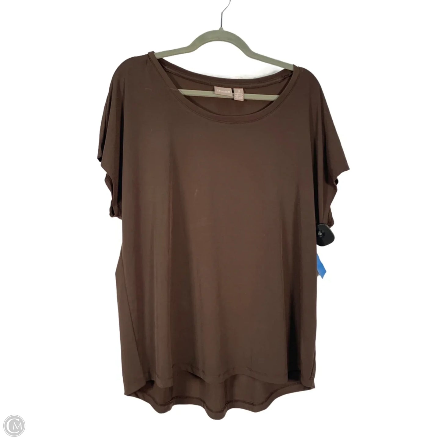Top Short Sleeve Basic By Chicos In Brown, Size: Xl